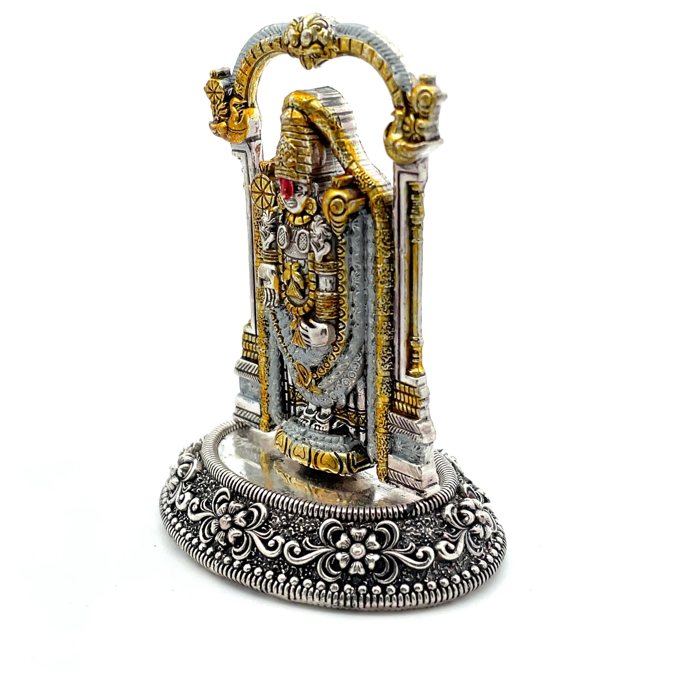 Intricate Silver and Gold venkateswara Idol