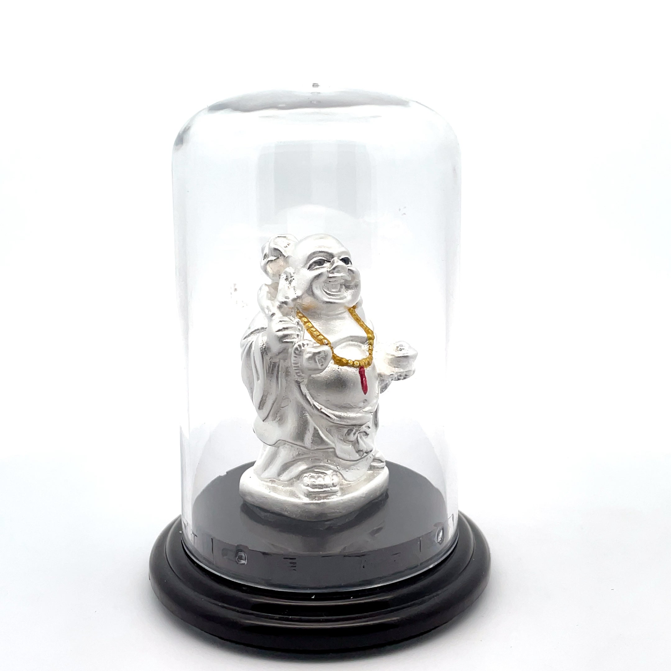 Charming Silver Laughing Buddha Figurine