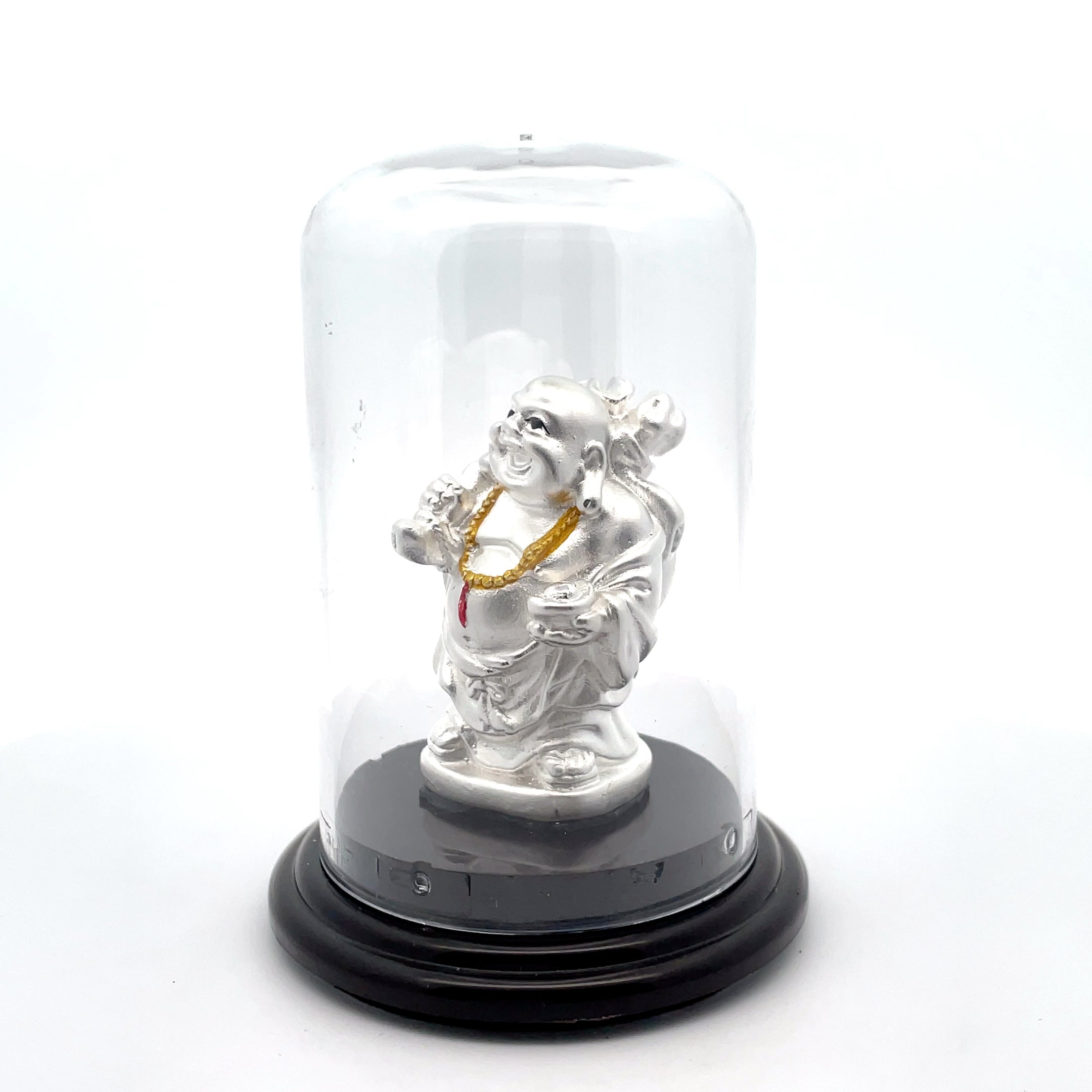 Charming Silver Laughing Buddha Figurine