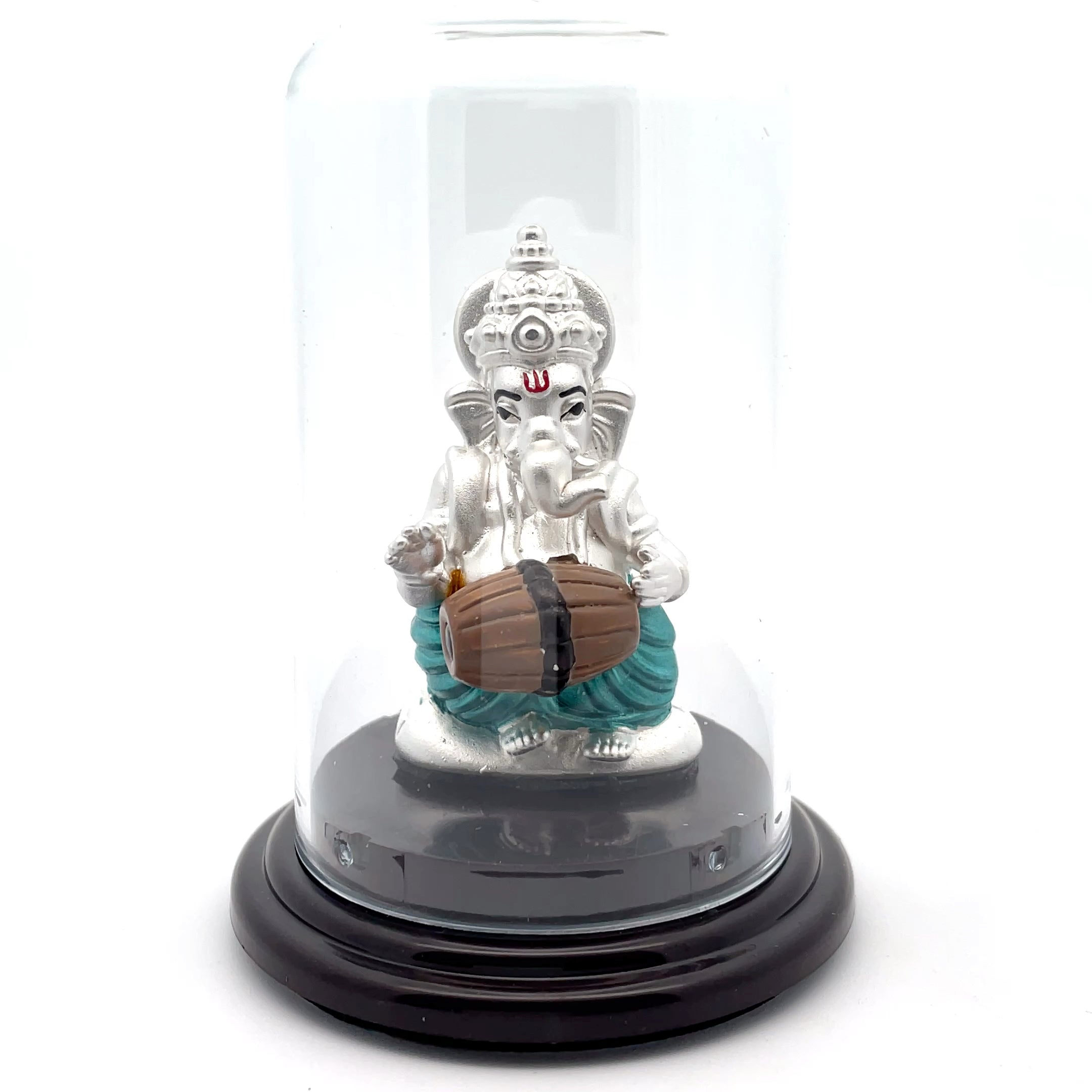 Elegant Ganesh Figurine in Glass Dome