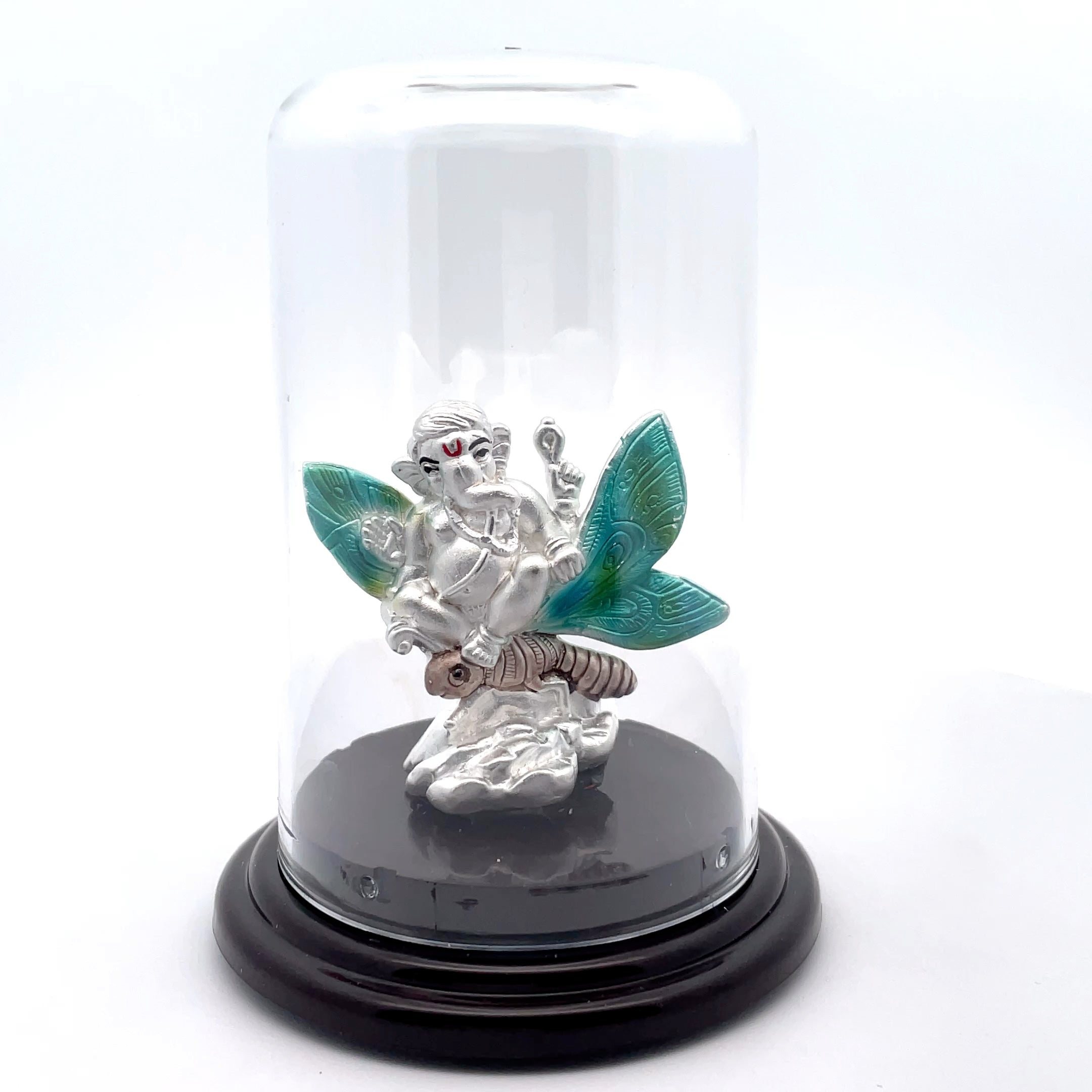 Elegant Ganesh Figurine in Glass Dome