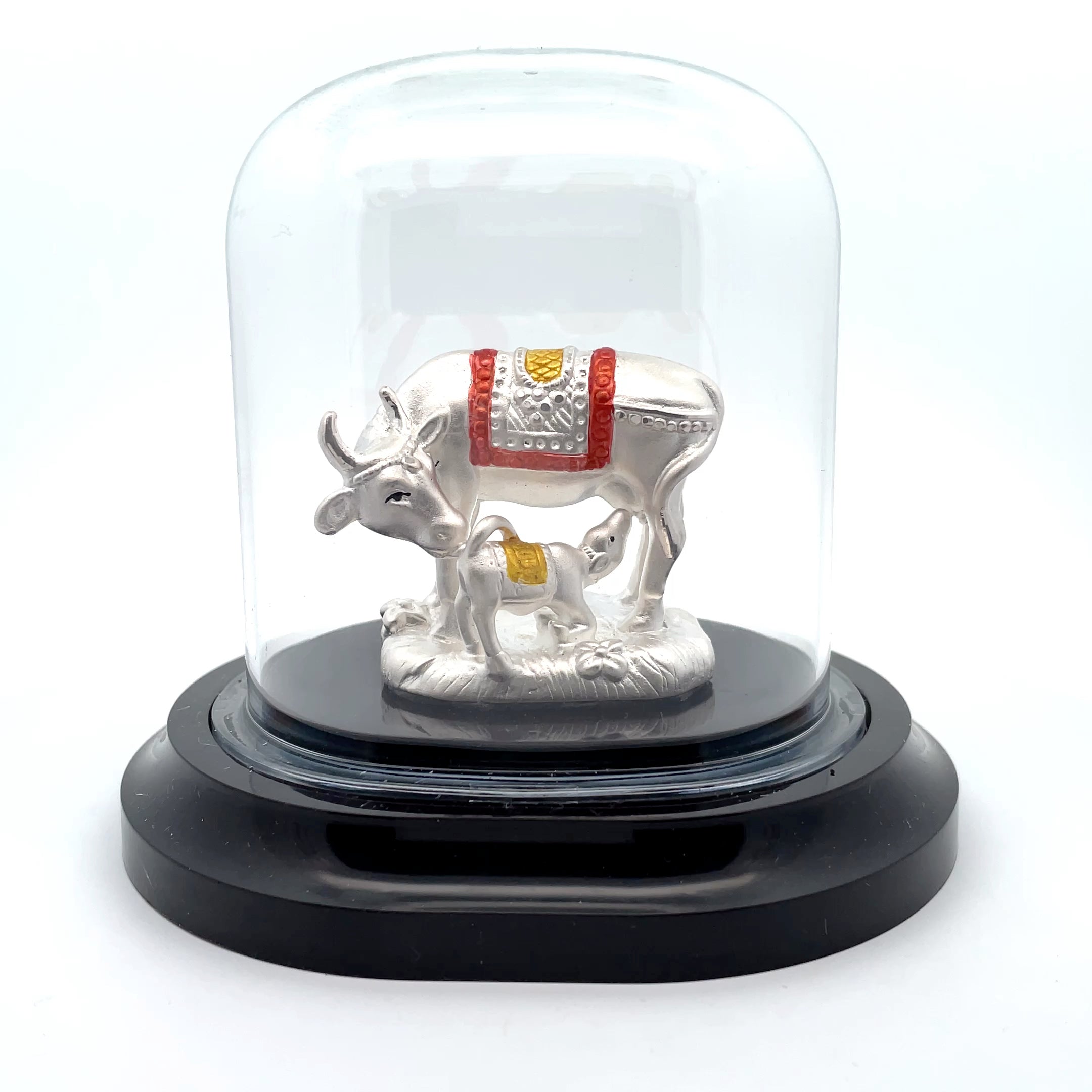 Elegant Silver Cow Figurine