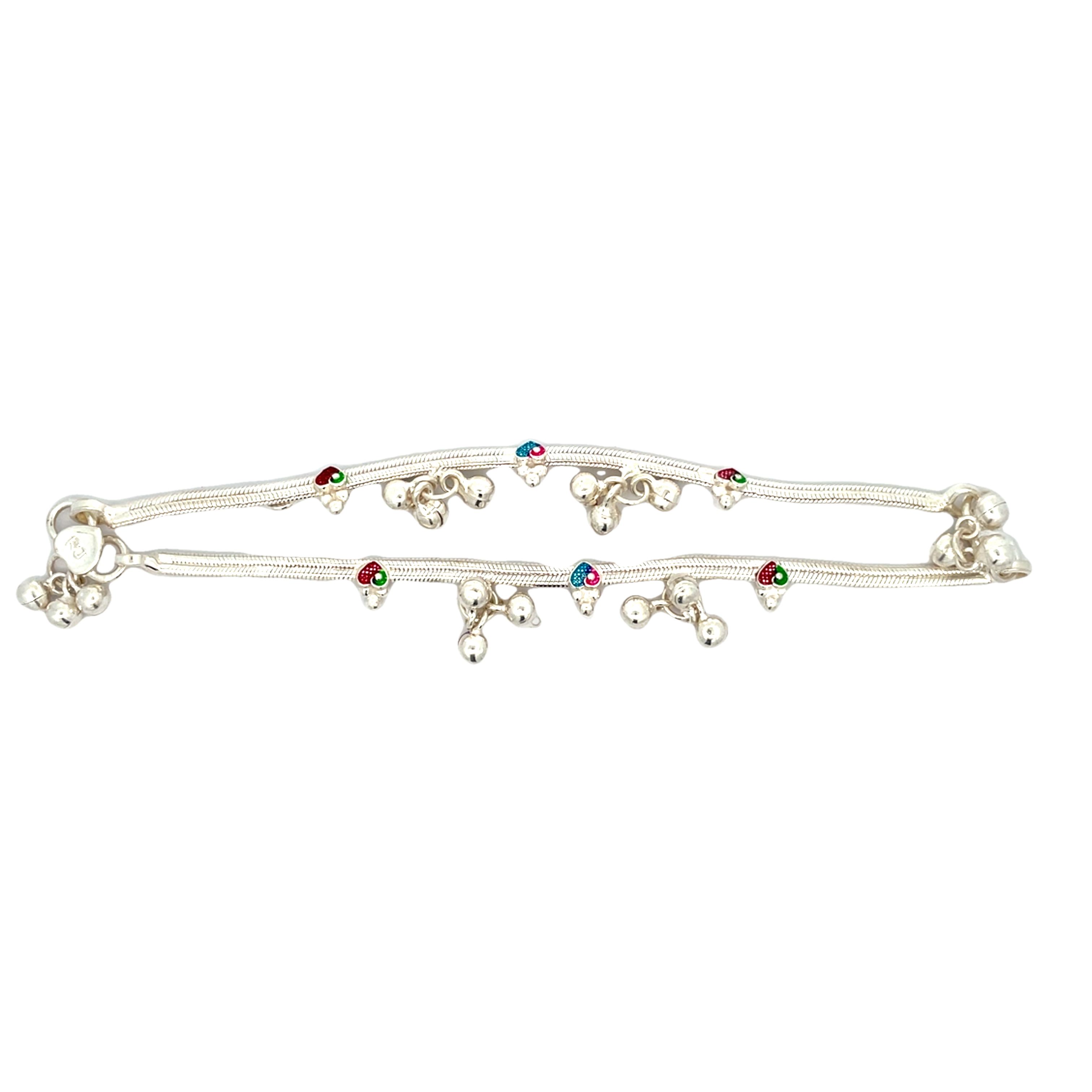 Elegant Silver Anket with Colorful Accents