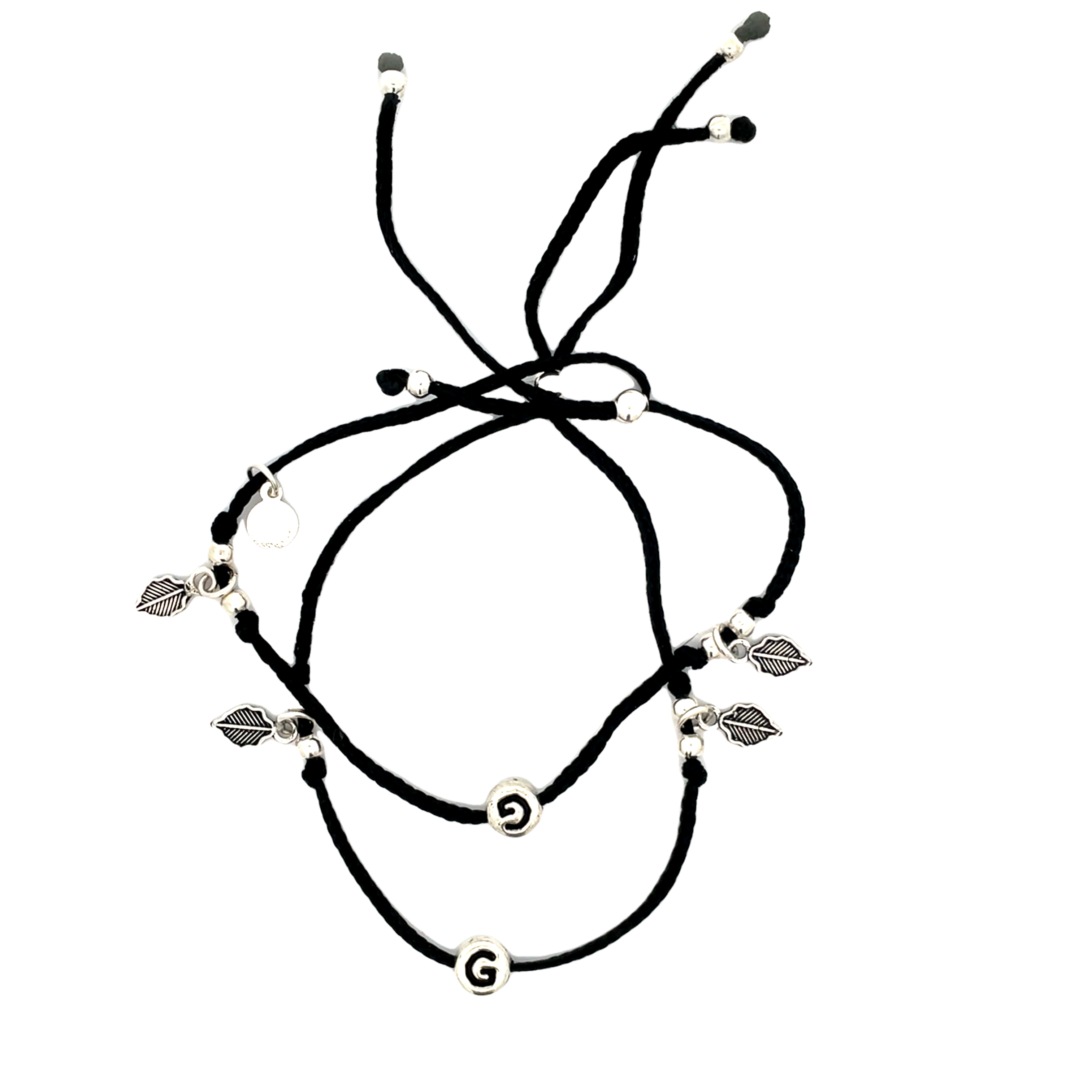 Stylish Black and Silver Anklets