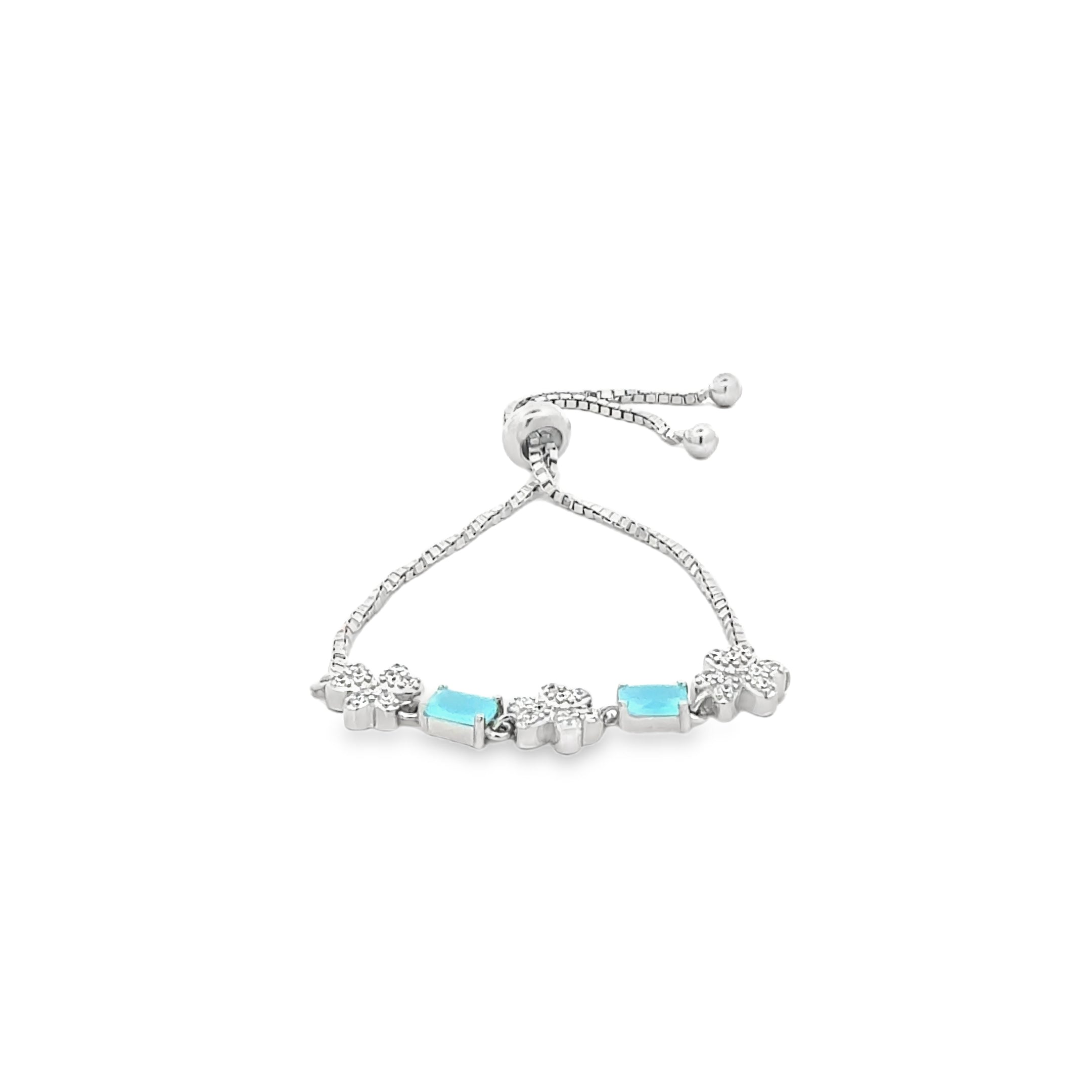 Silver Bracelet with Blue Accents