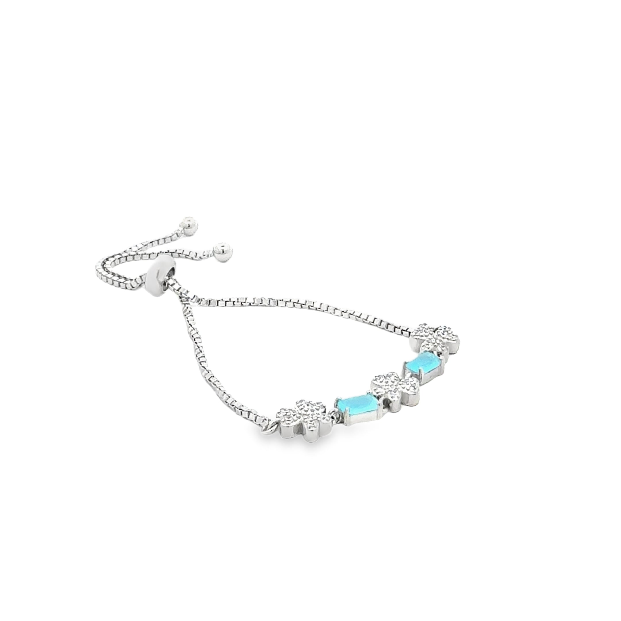 Silver Bracelet with Blue Accents