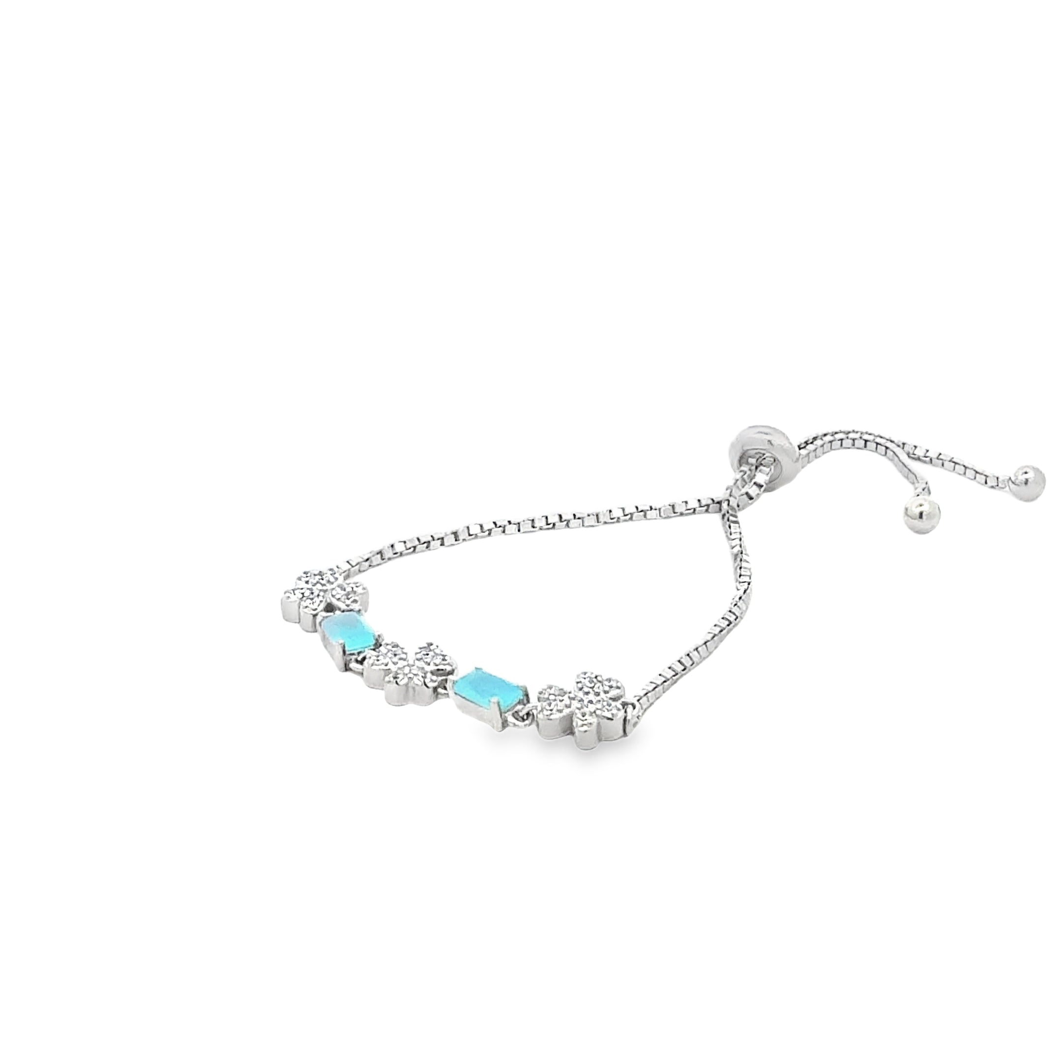 Silver Bracelet with Blue Accents