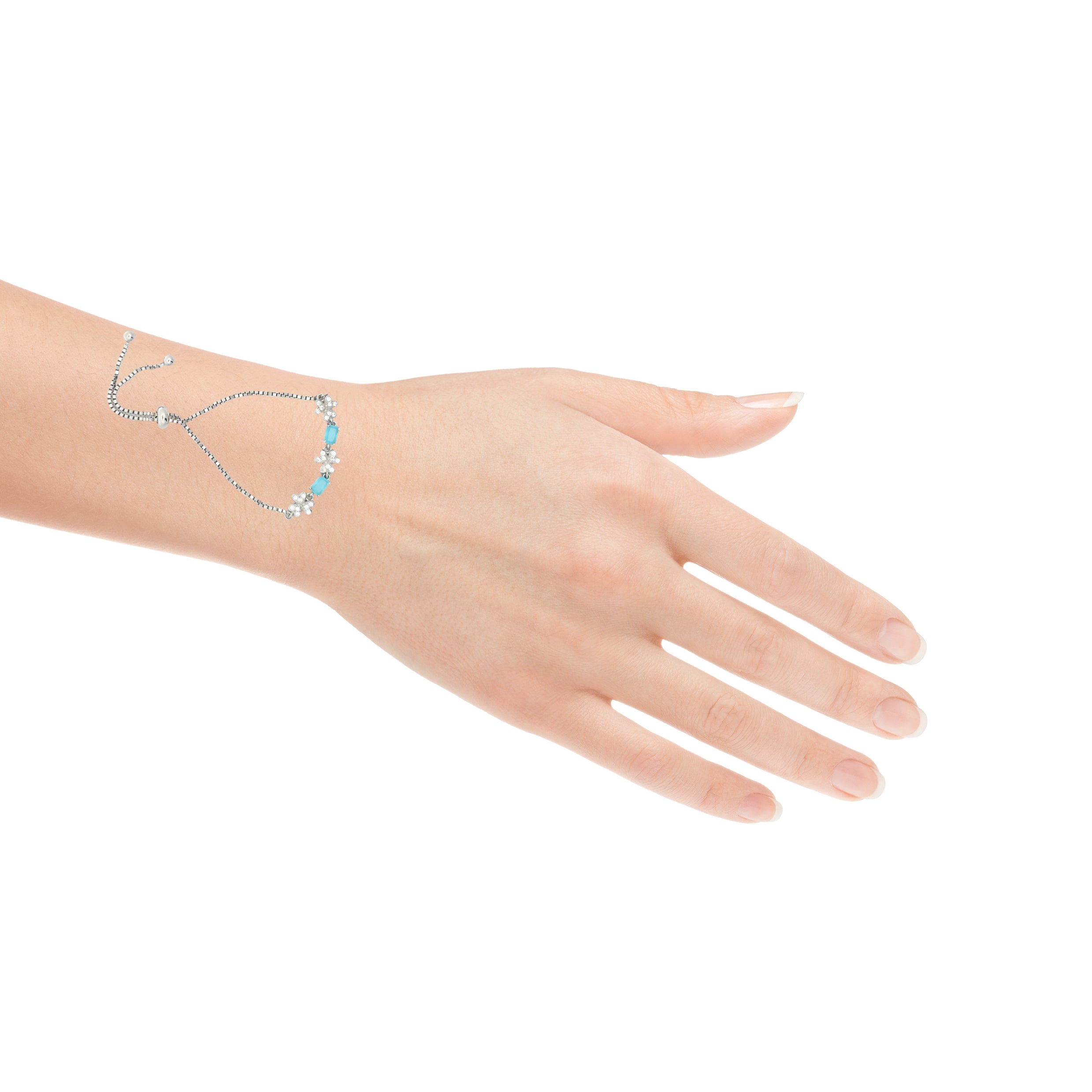 Silver Bracelet with Blue Accents