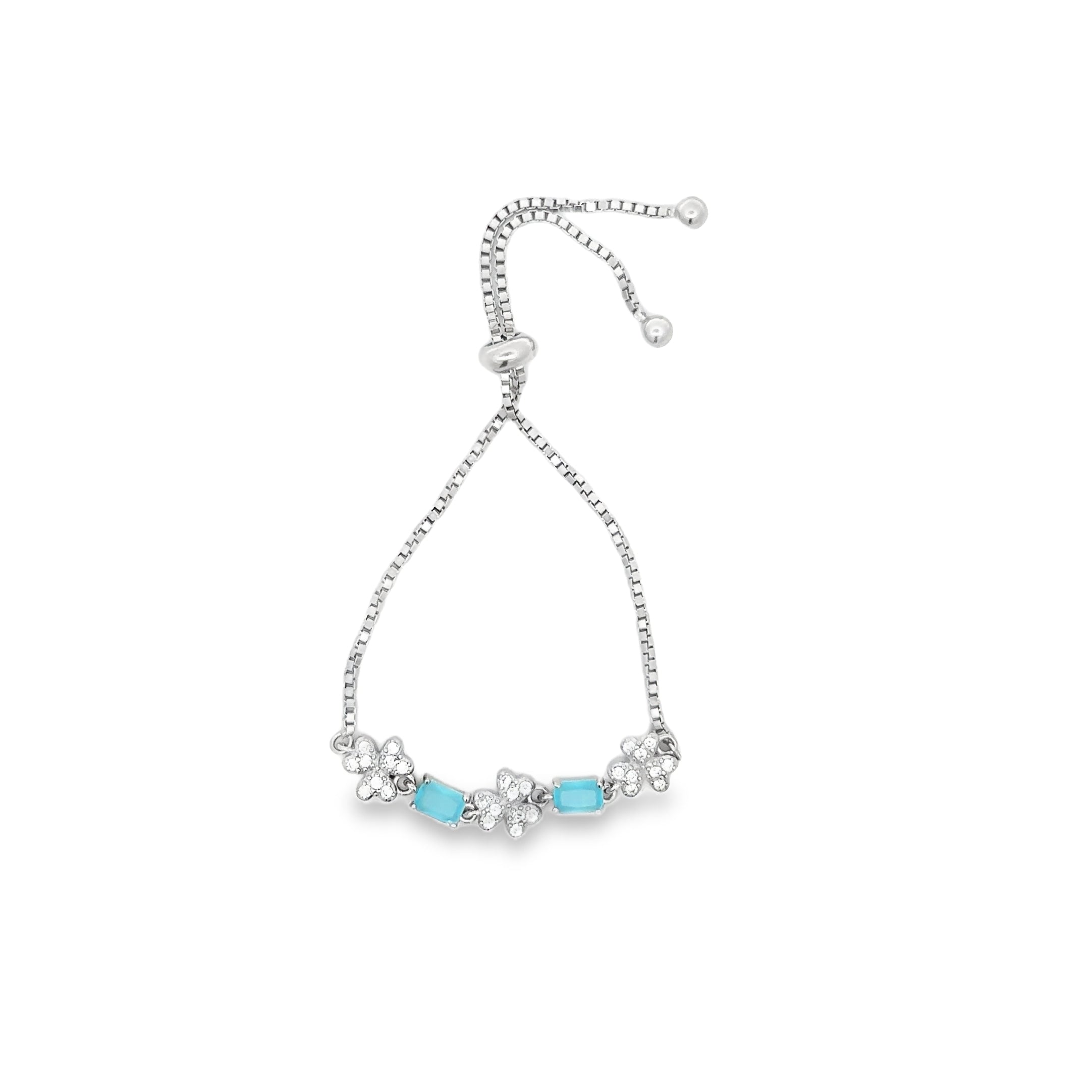 Silver Bracelet with Blue Accents