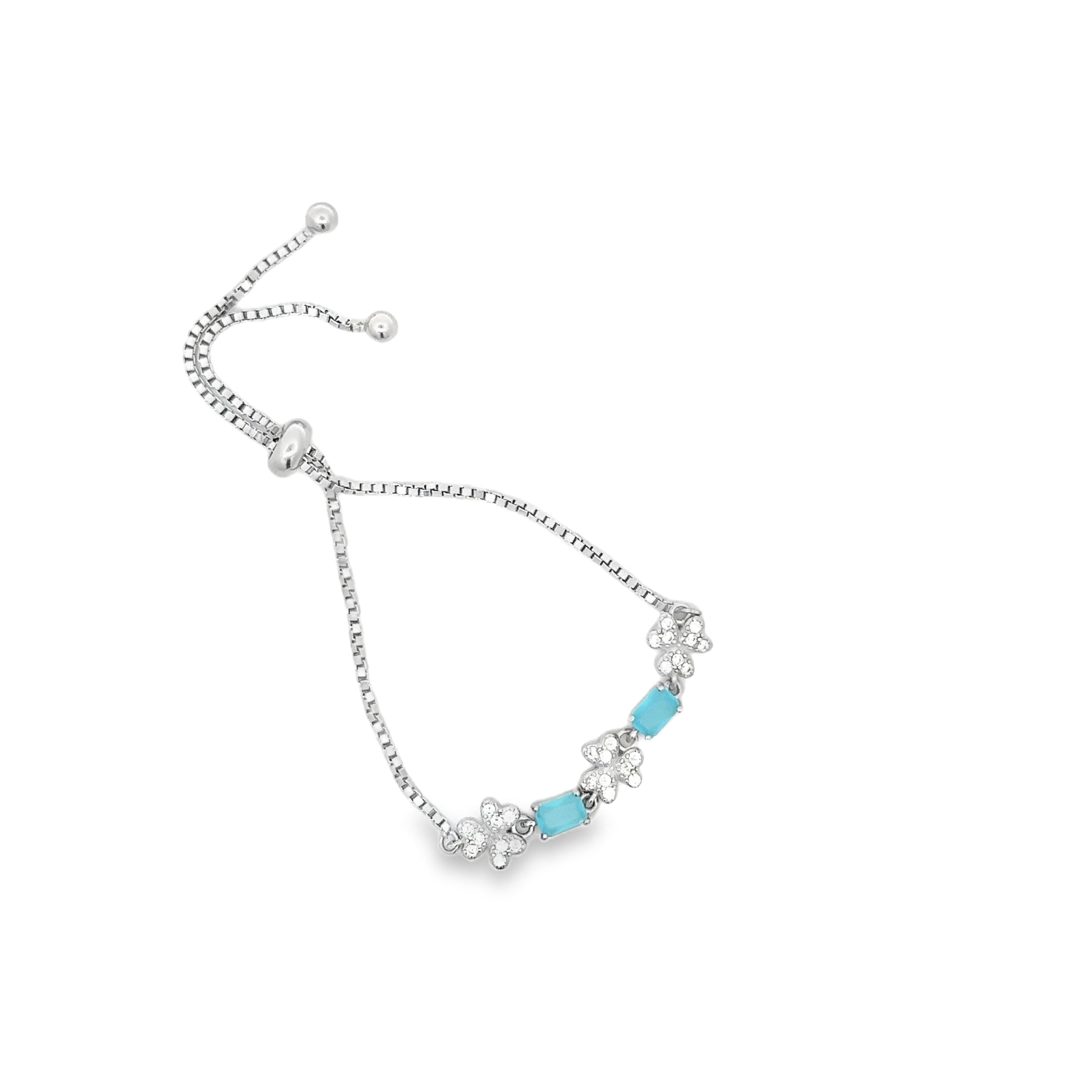Silver Bracelet with Blue Accents