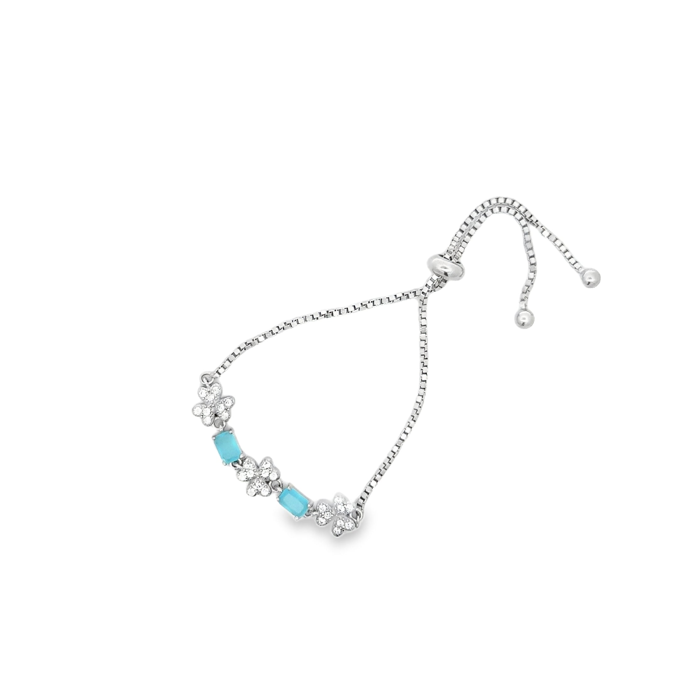 Silver Bracelet with Blue Accents