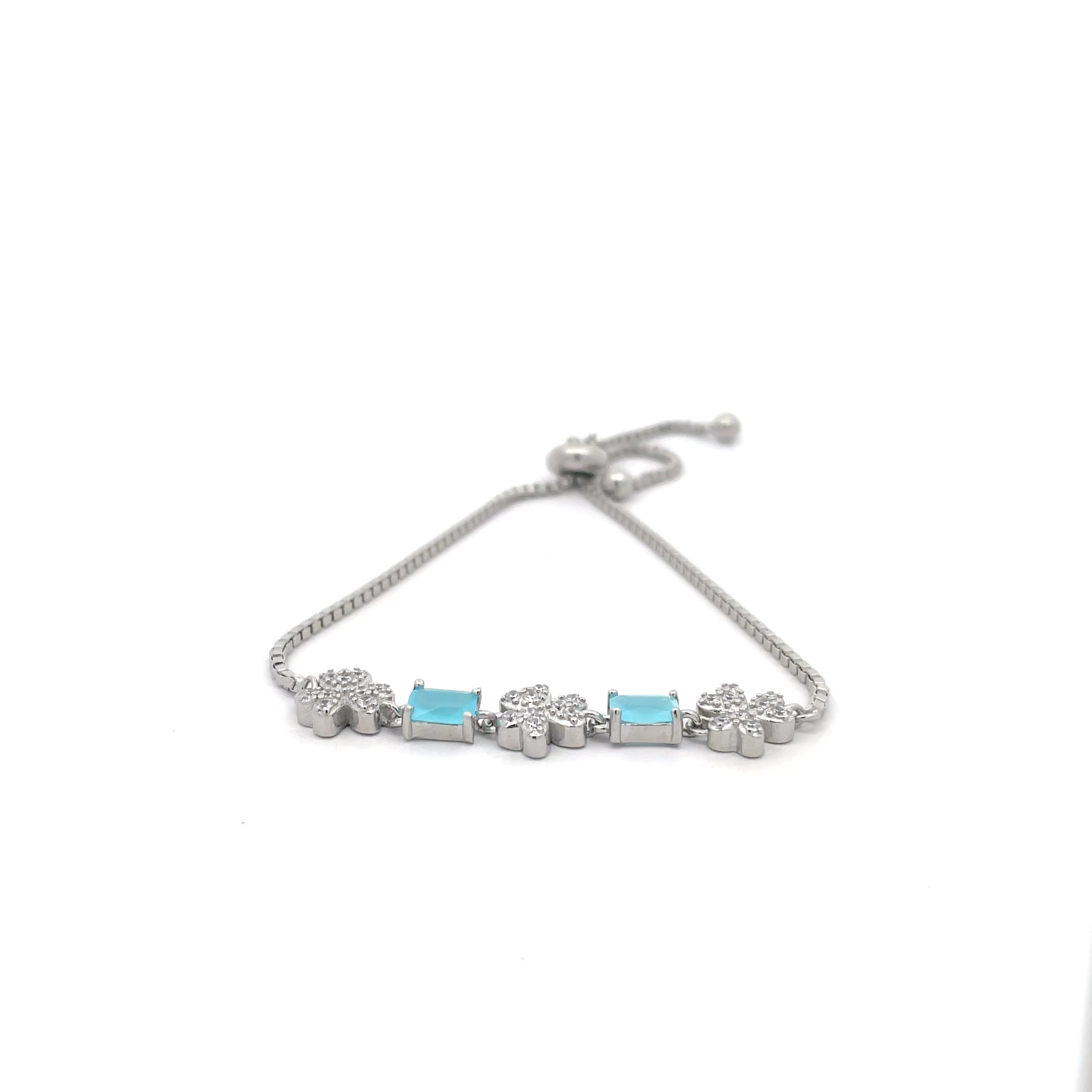 Silver Bracelet with Blue Accents