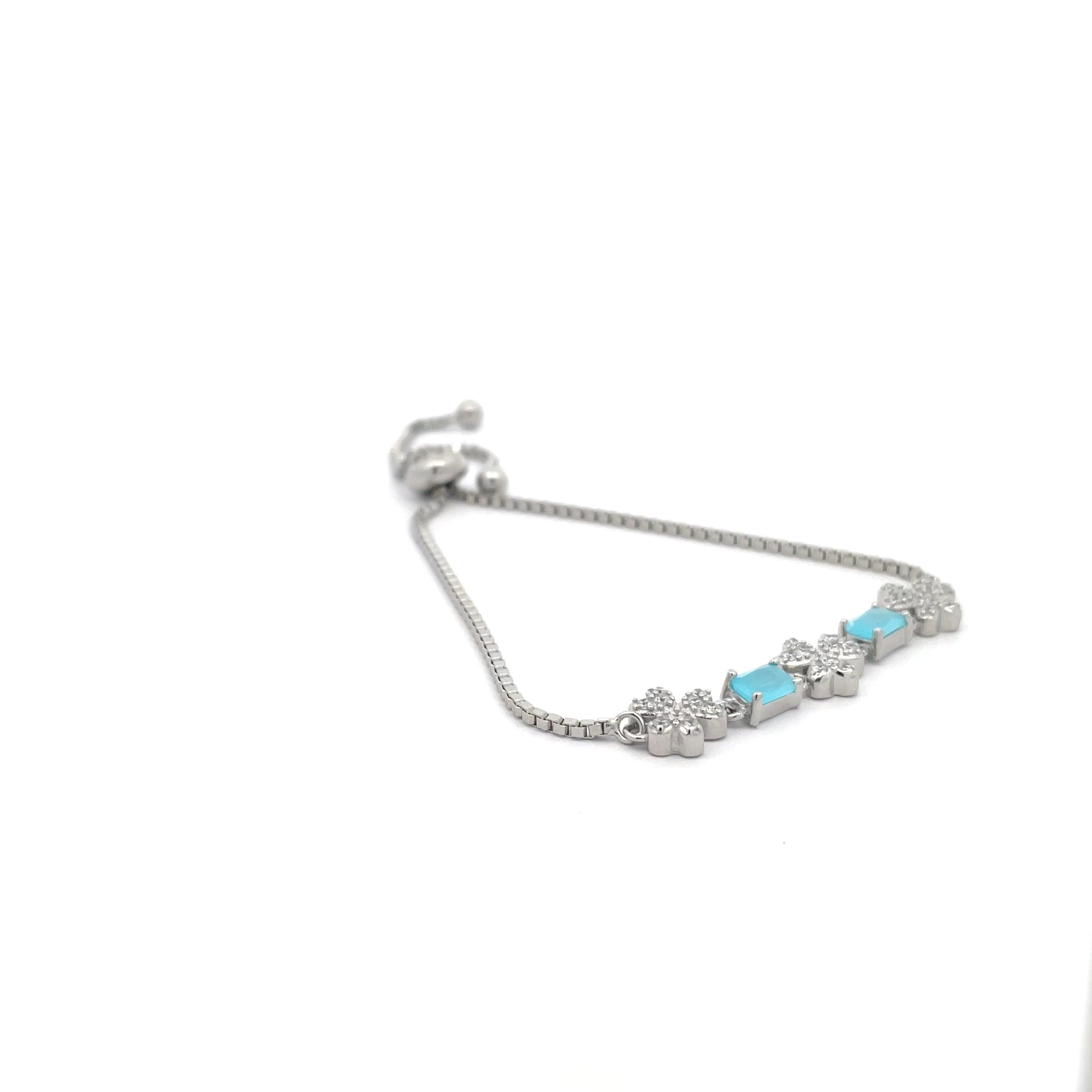 Silver Bracelet with Blue Accents