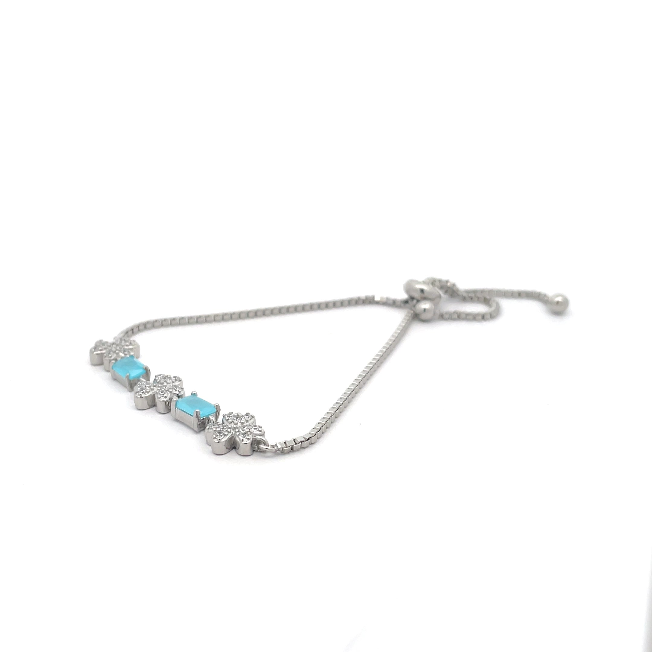 Silver Bracelet with Blue Accents