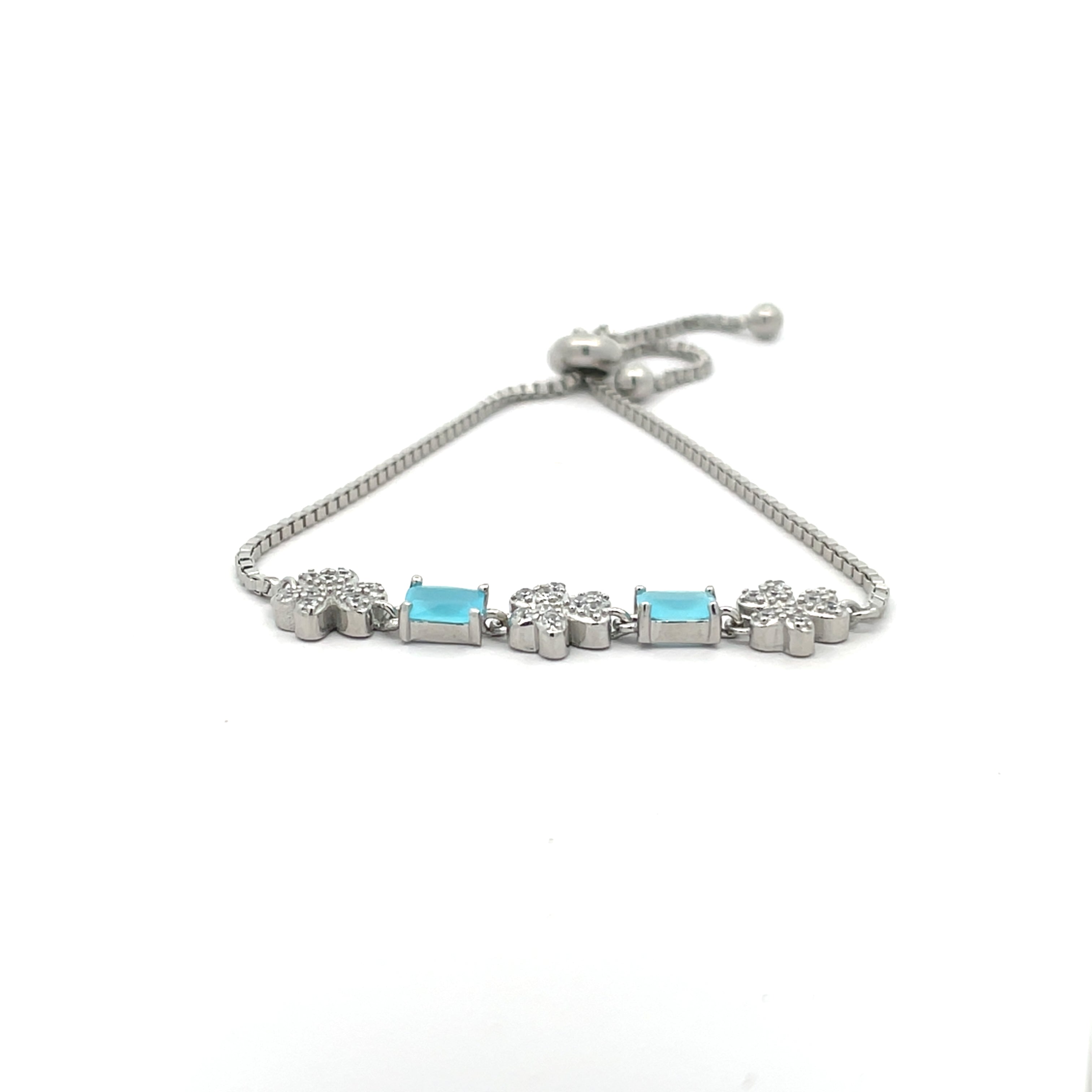 Silver Bracelet with Blue Accents