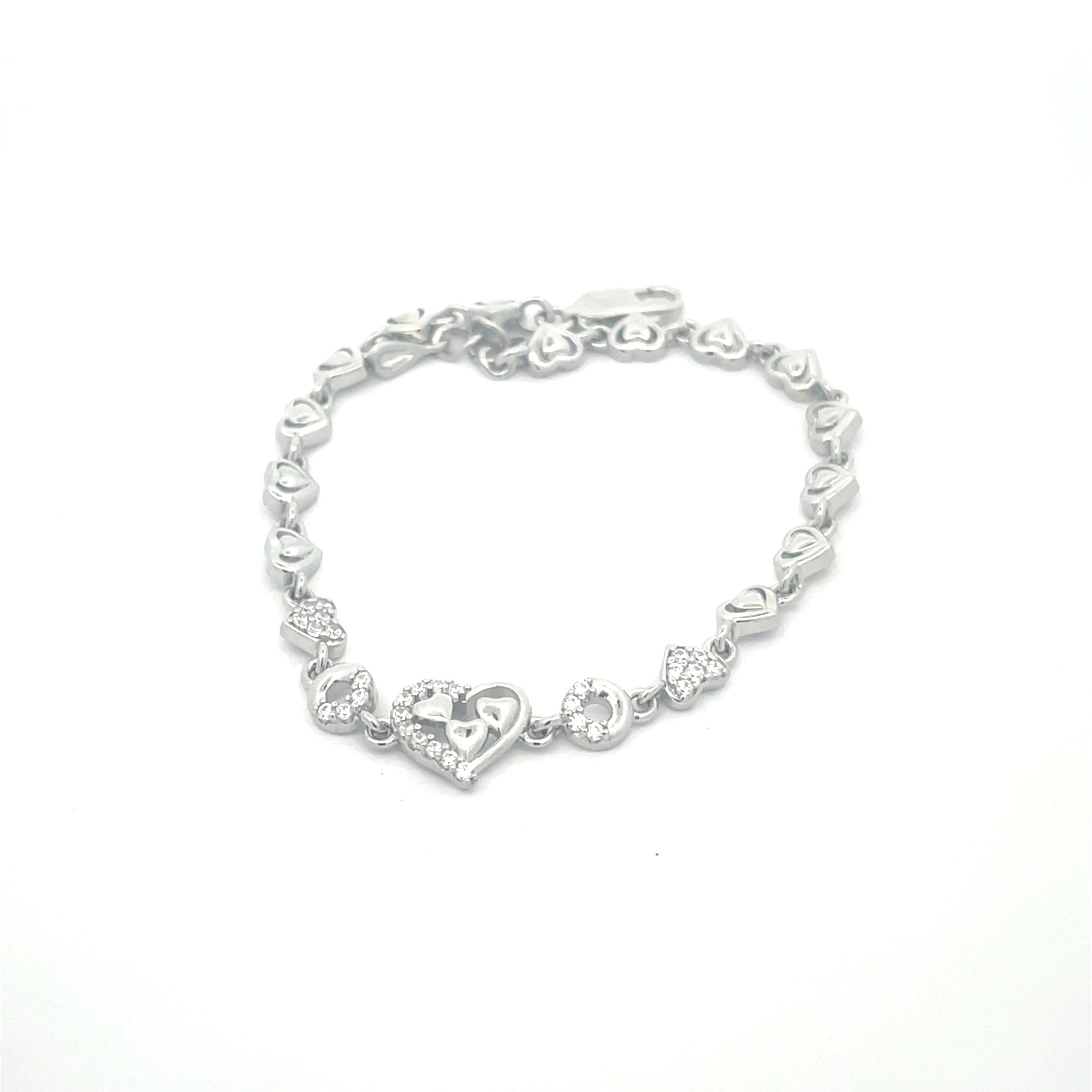 Stone-Studded Butterfly Bracelet – Sparkling Silver for Women