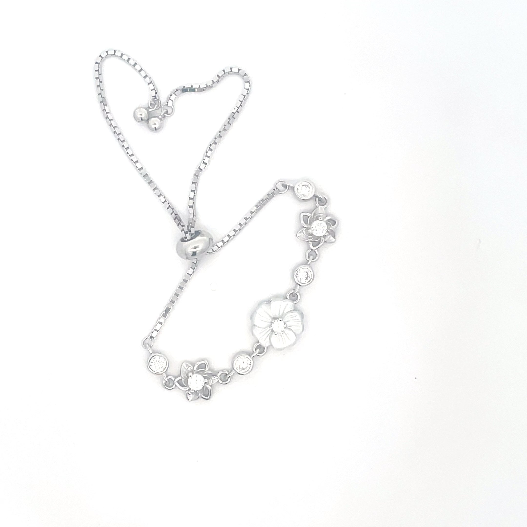 Flower Design Silver Bracelets