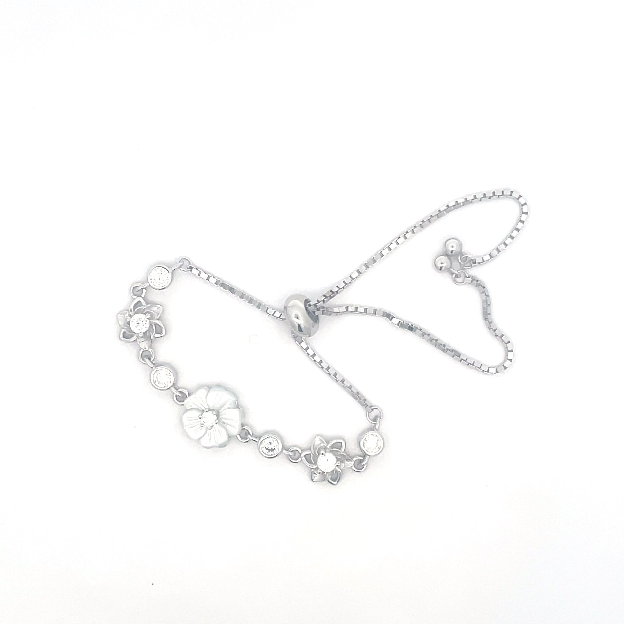 Flower Design Silver Bracelets