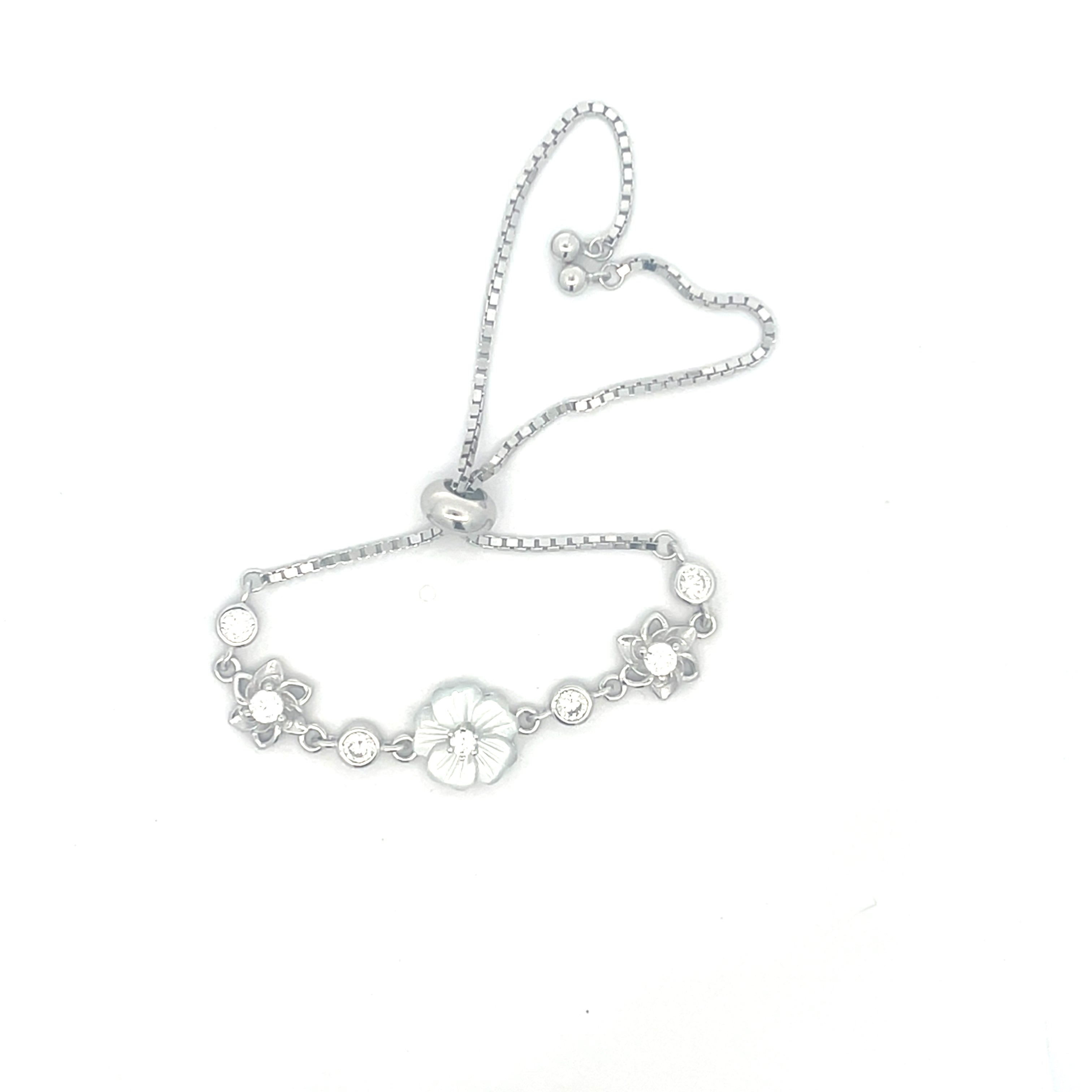 Flower Design Silver Bracelets
