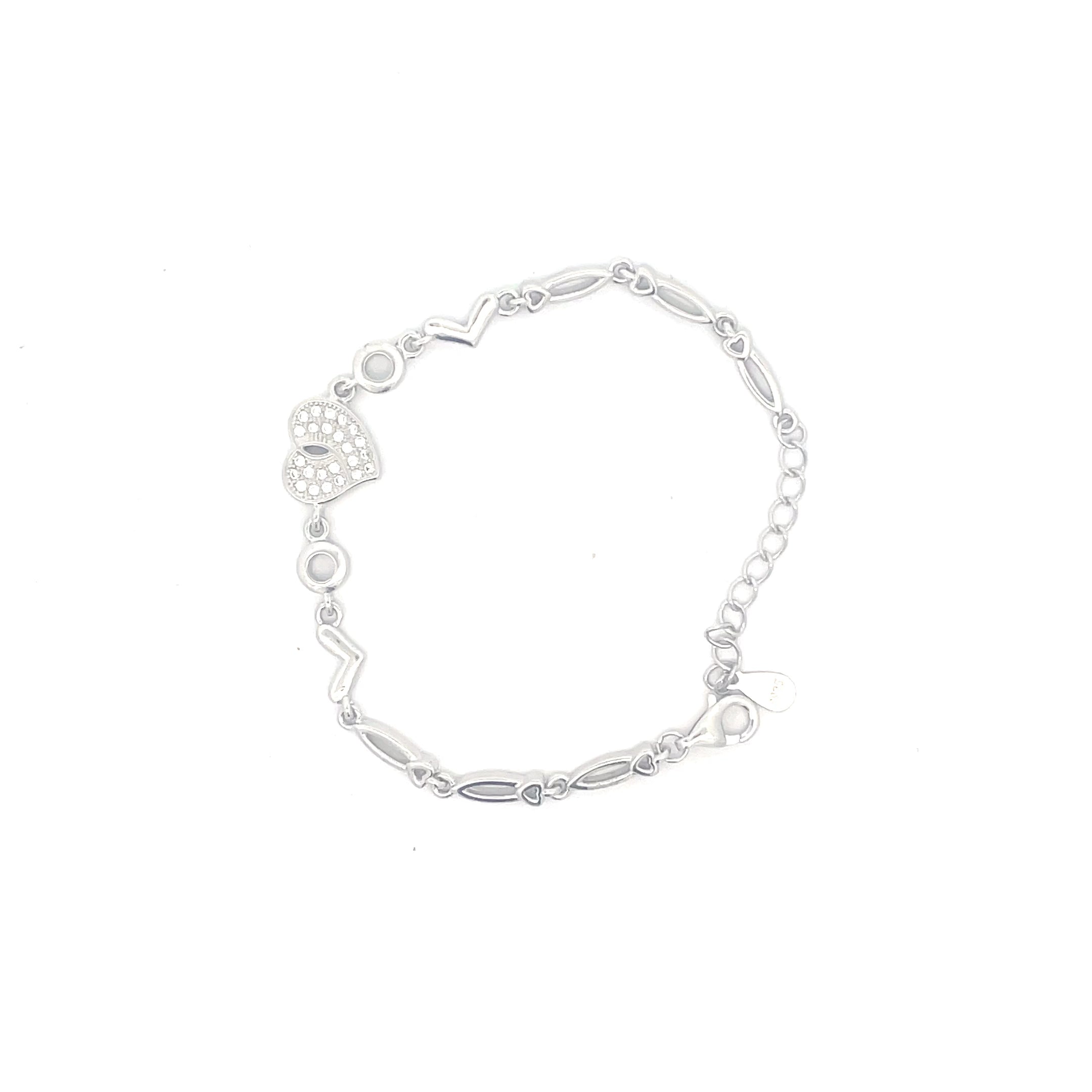 Silver Heart Charm Bracelet – Perfect Gift for Girls & Women