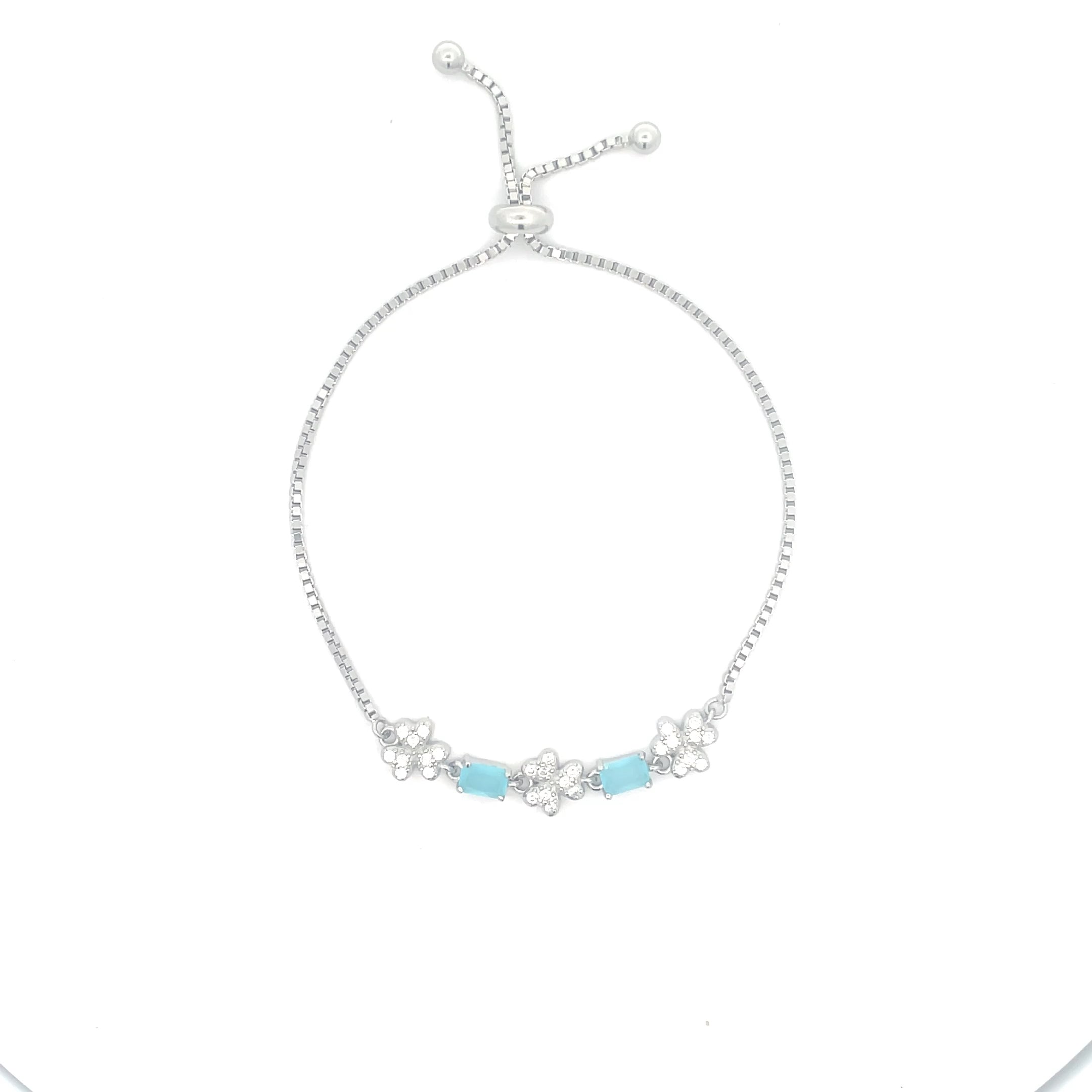 Silver Bracelet with Blue Accents