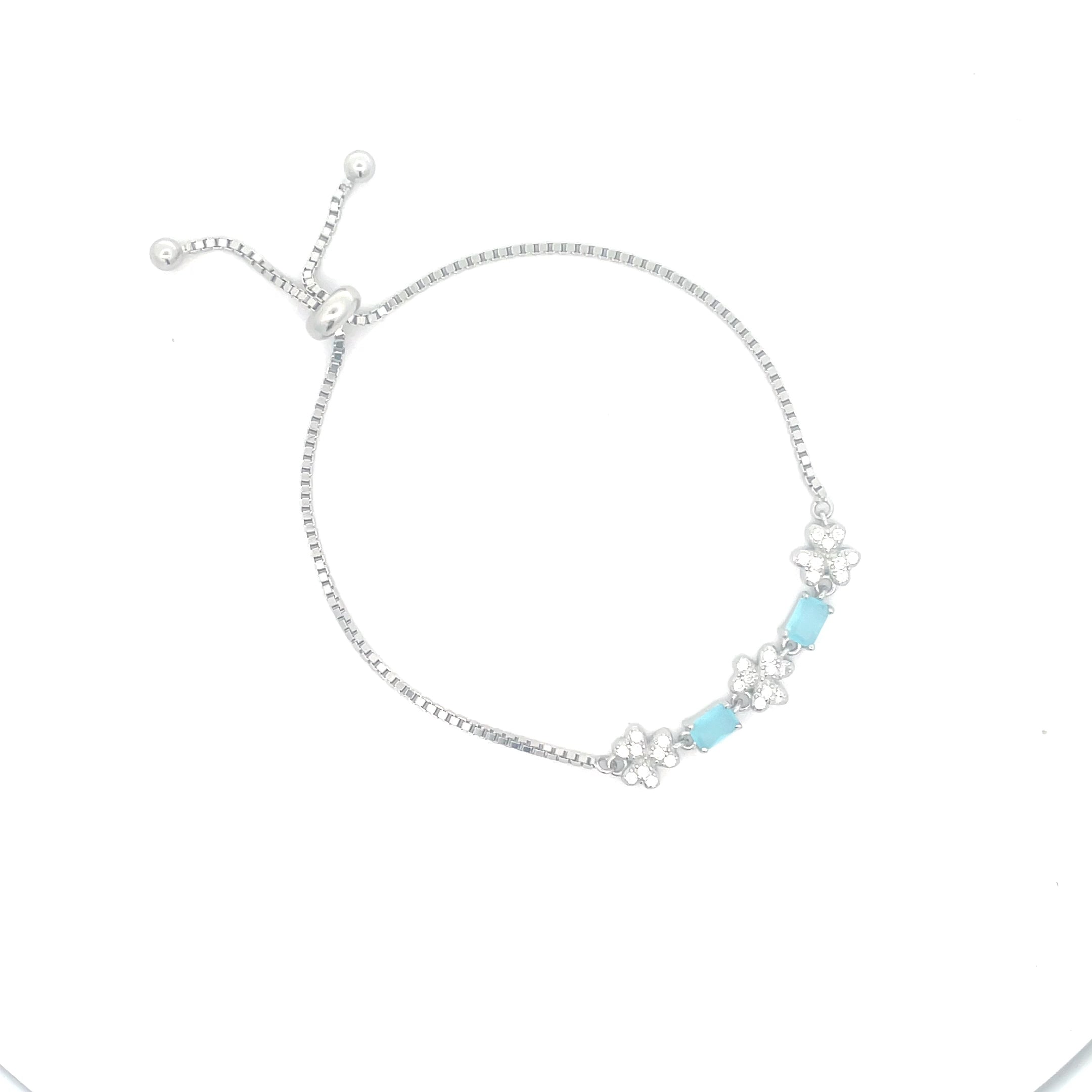 Silver Bracelet with Blue Accents
