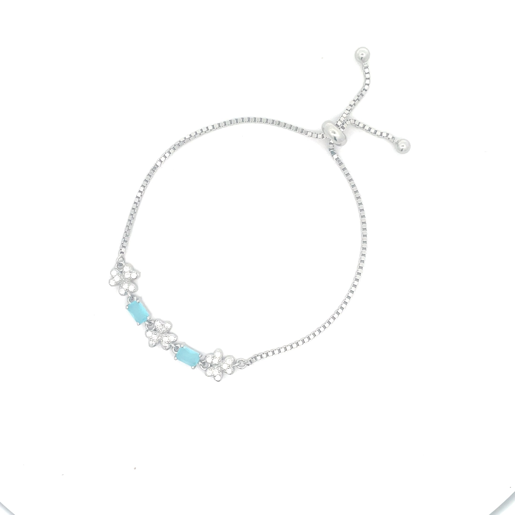 Silver Bracelet with Blue Accents