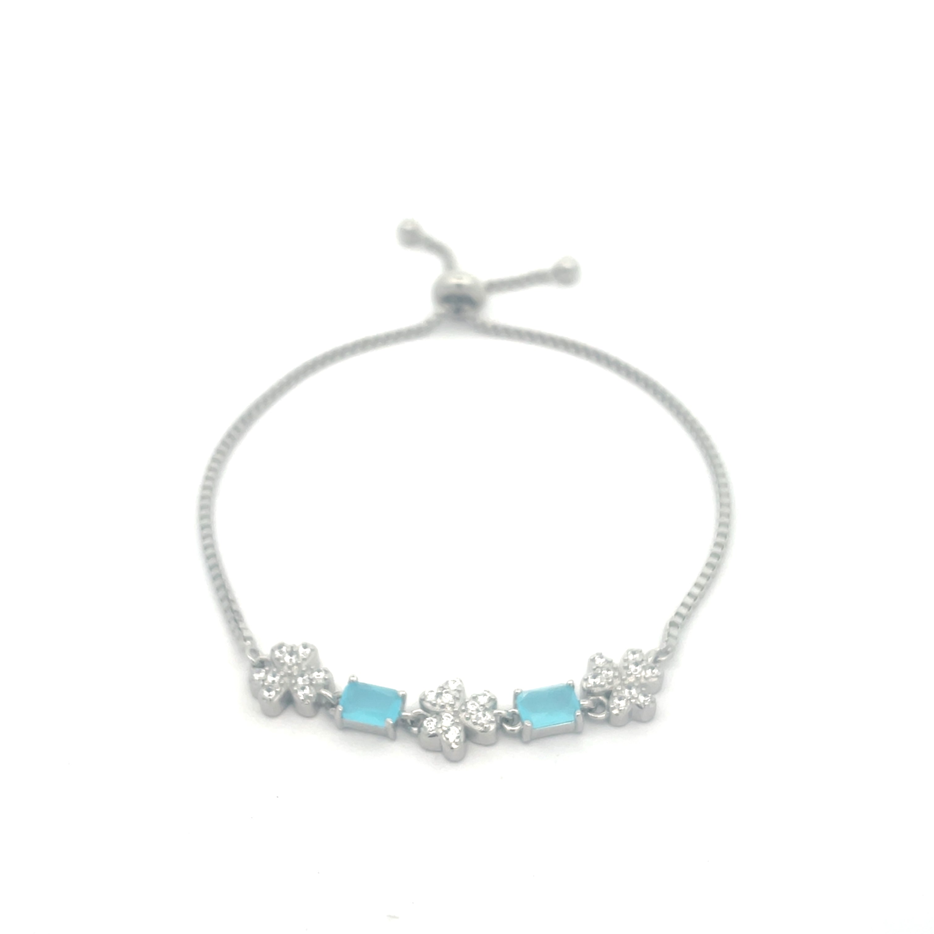 Silver Bracelet with Blue Accents