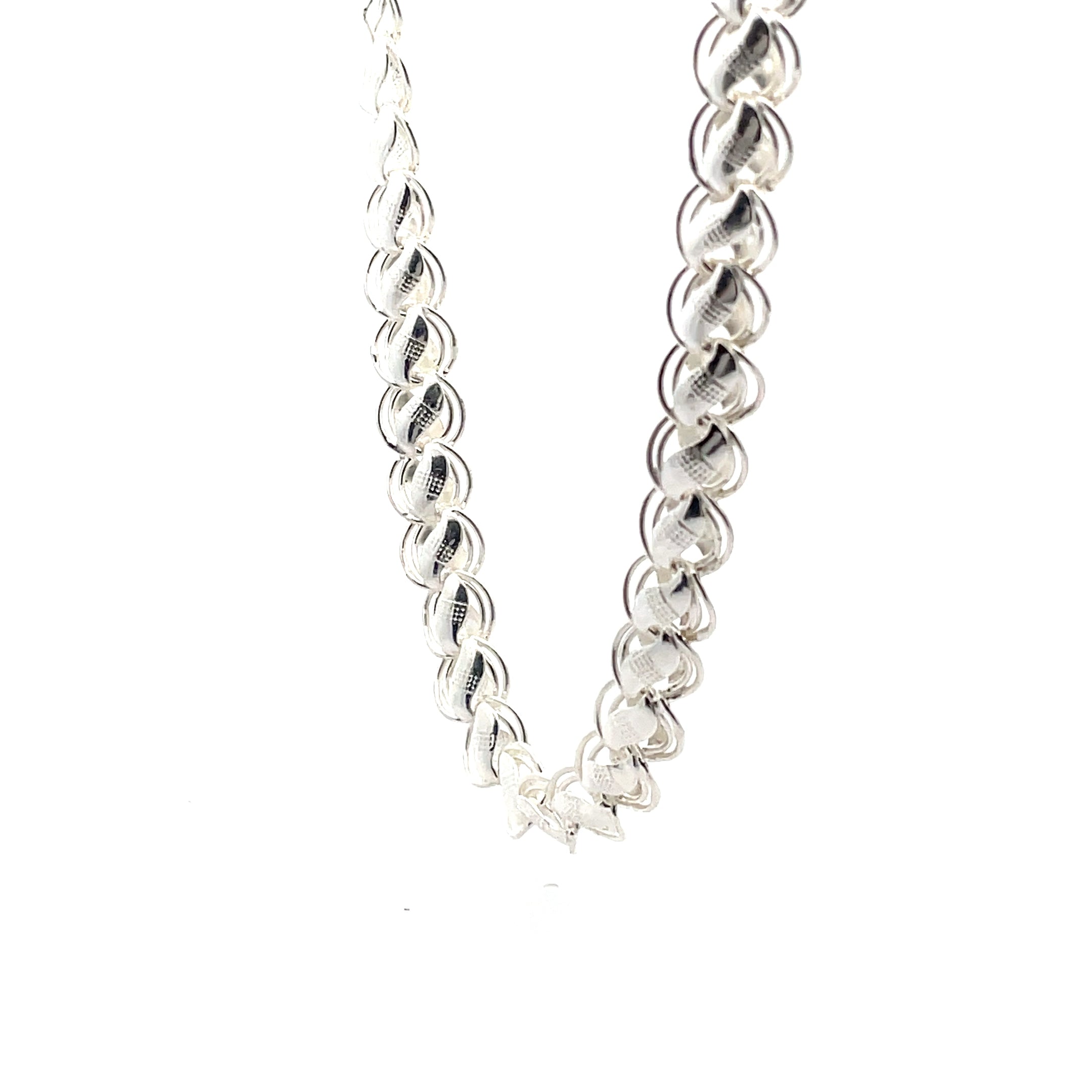 Rustic Hammer Finish Chain – 92.5 Silver for Gents