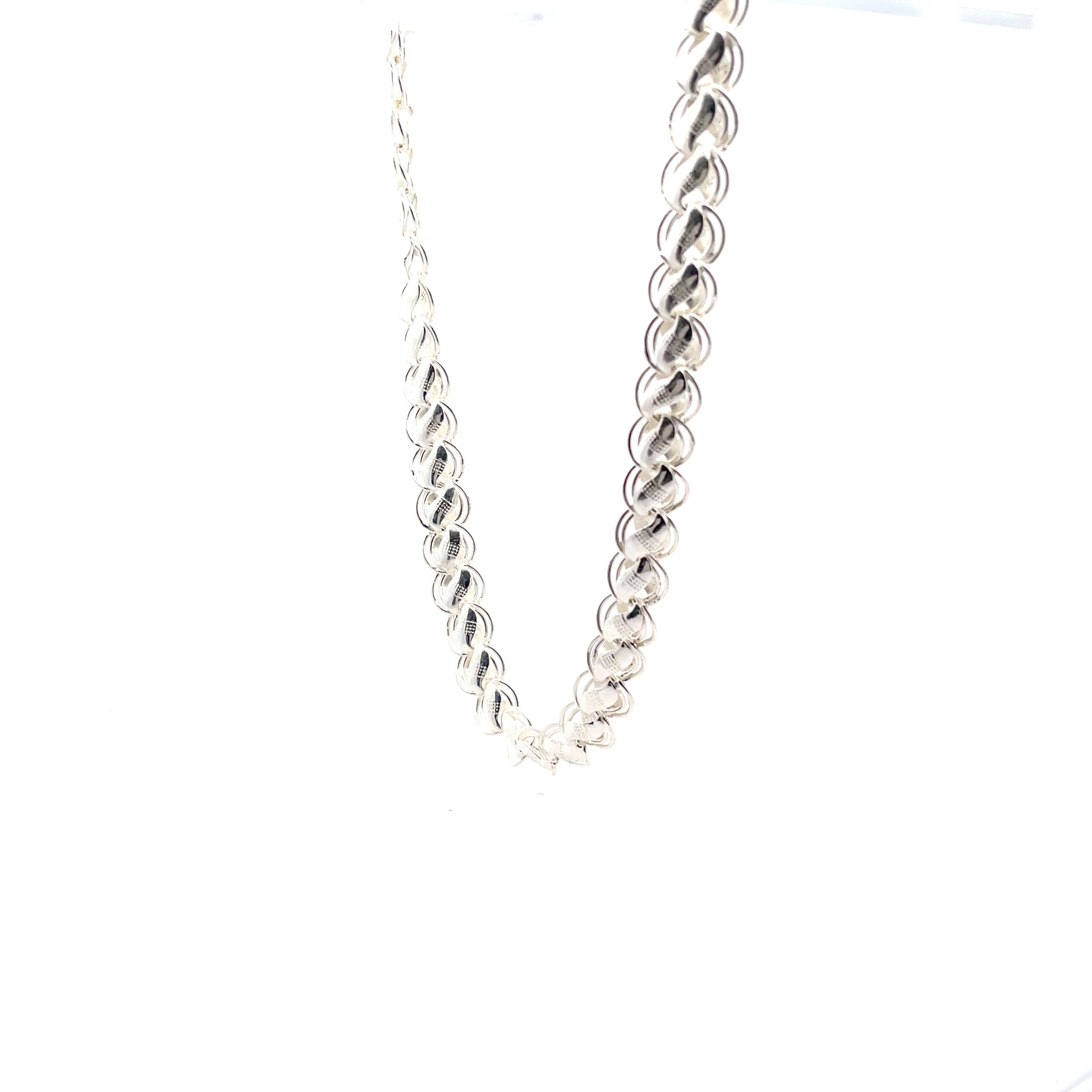 Rustic Hammer Finish Chain – 92.5 Silver for Gents
