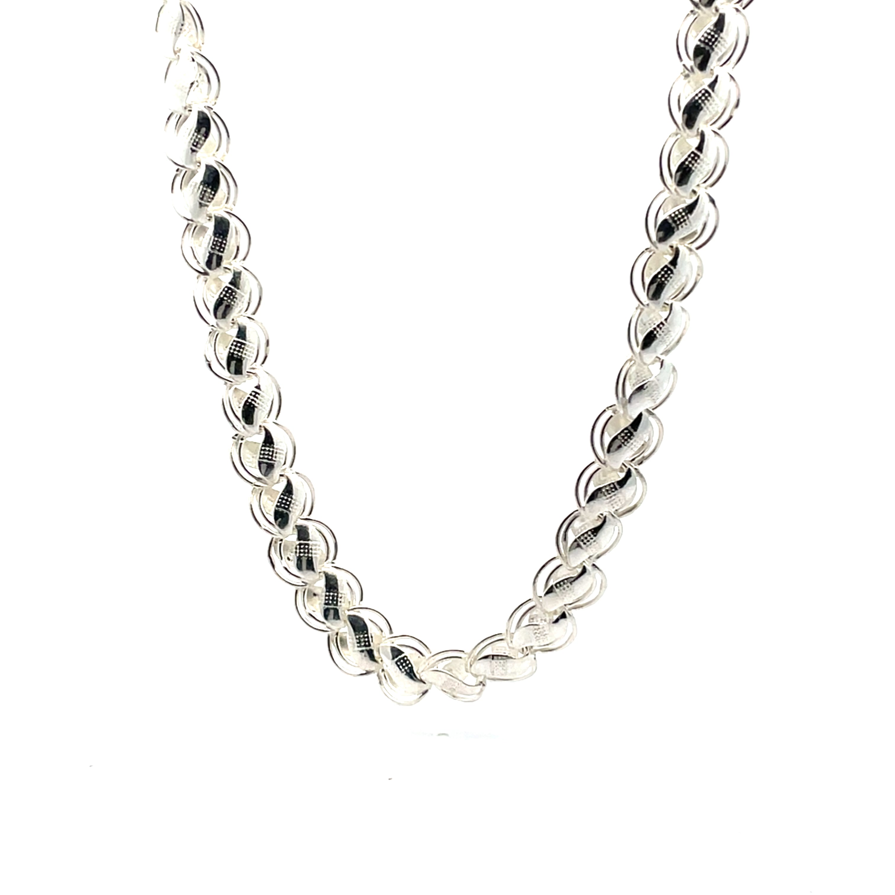 Rustic Hammer Finish Chain – 92.5 Silver for Gents