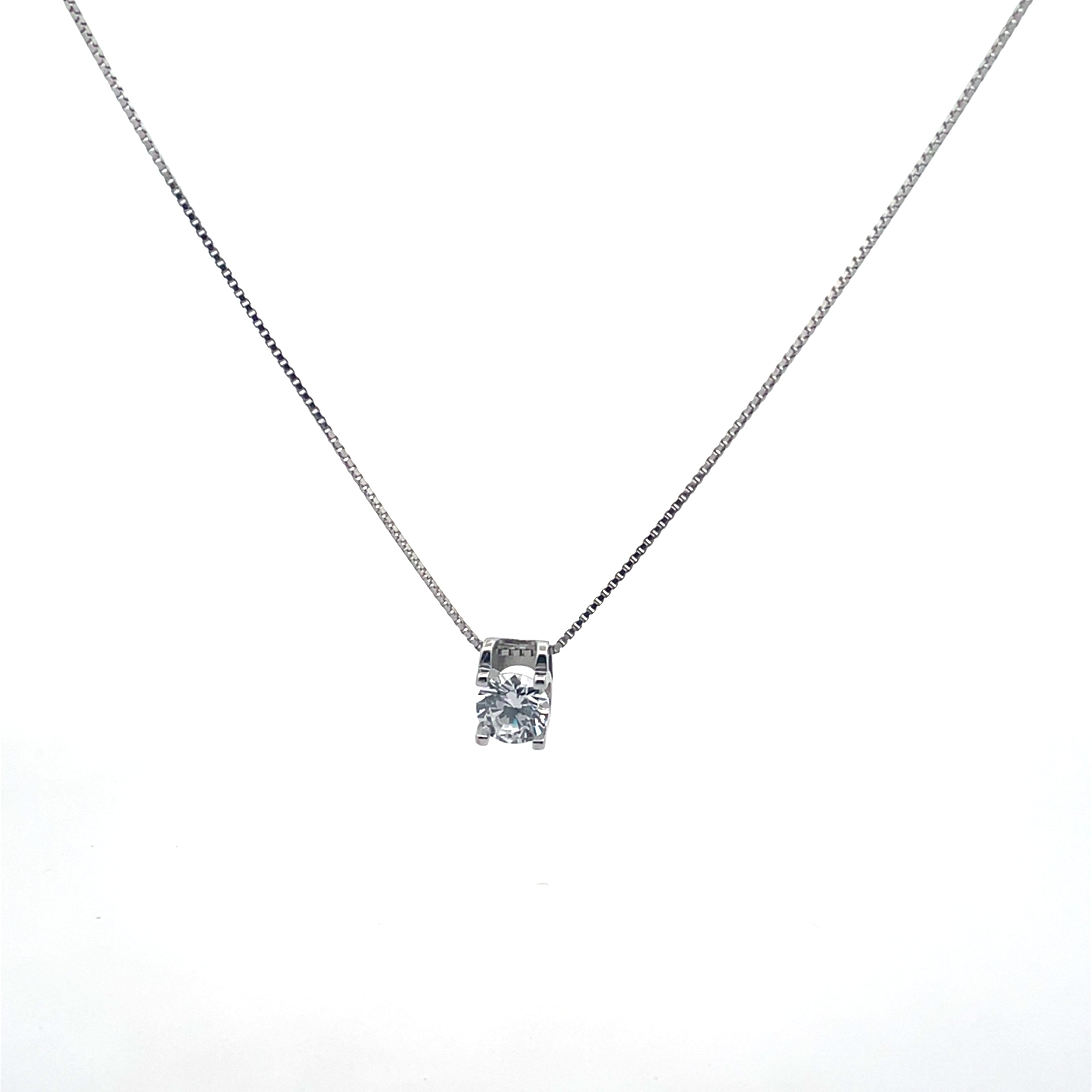 Silver Pendant Chain with Gemstone