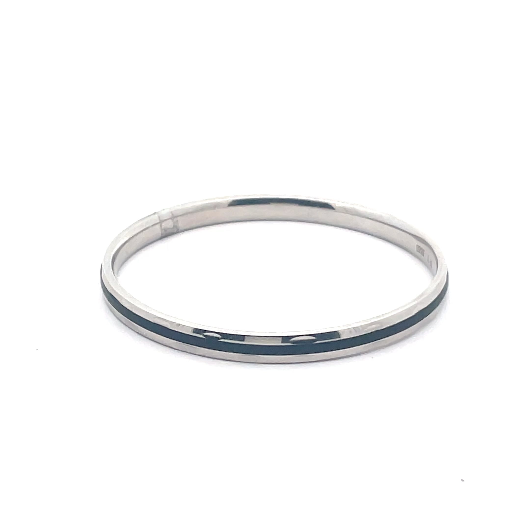 Silver bracelets with Black Accent
