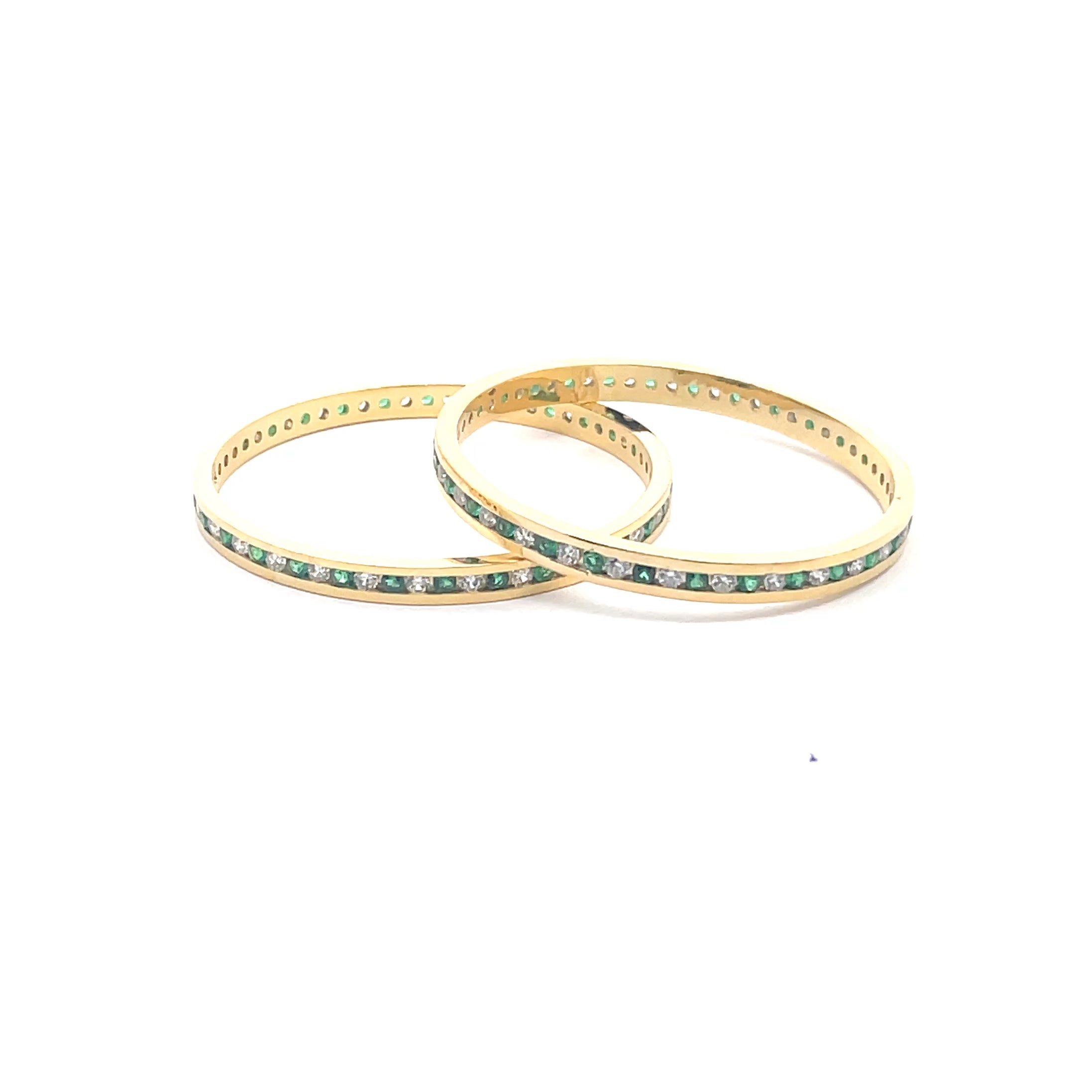 Elegant Gold Plated and Green Bangles