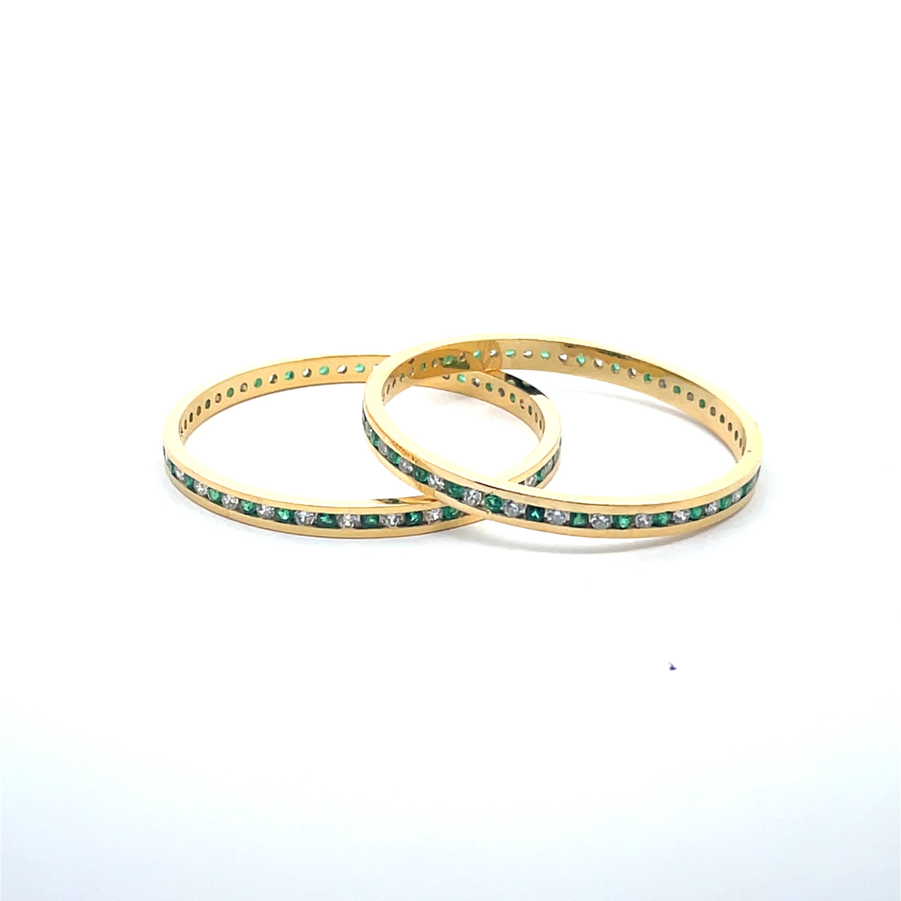 Elegant Gold Plated and Green Bangles