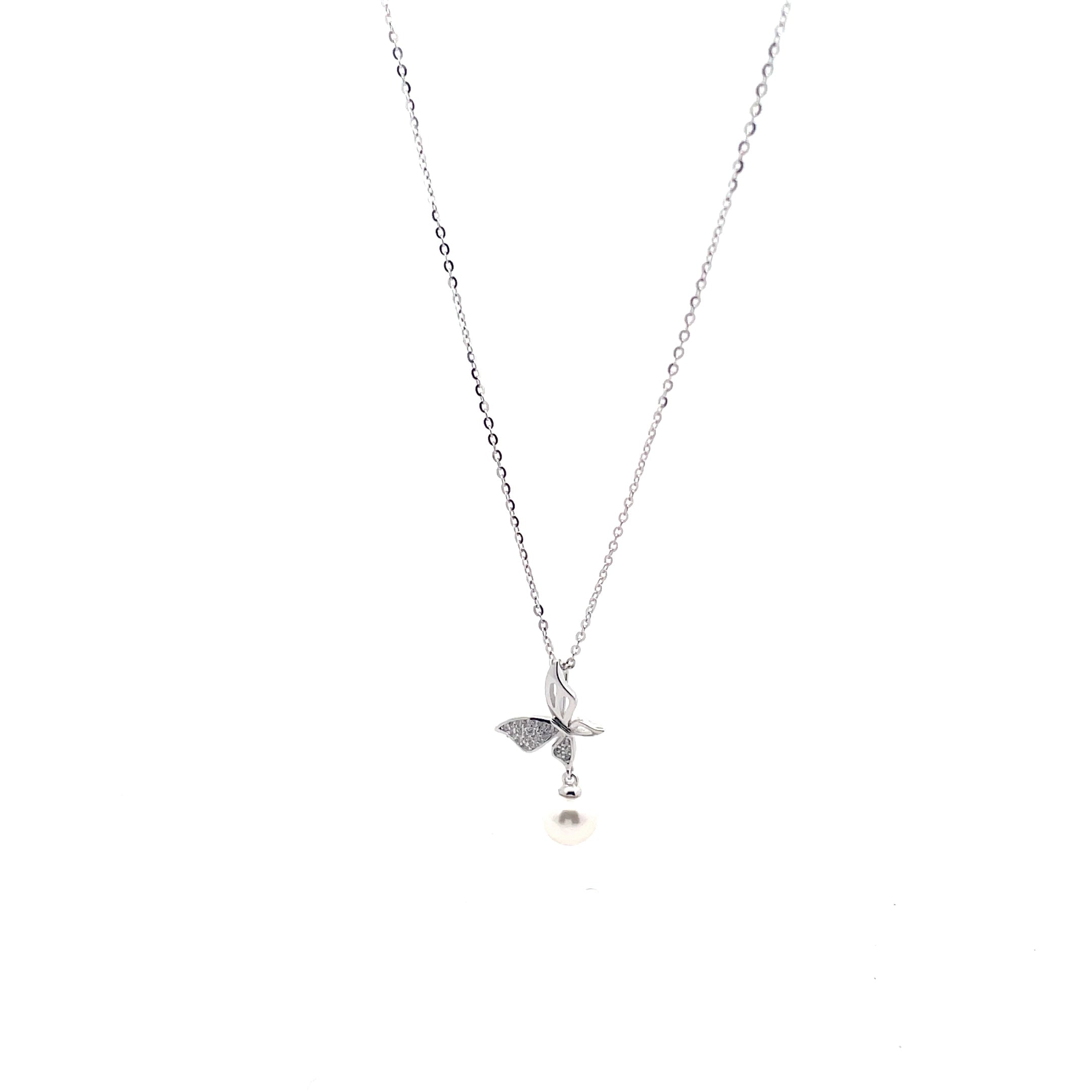925 Silver Pearl Pendant Necklace Chain