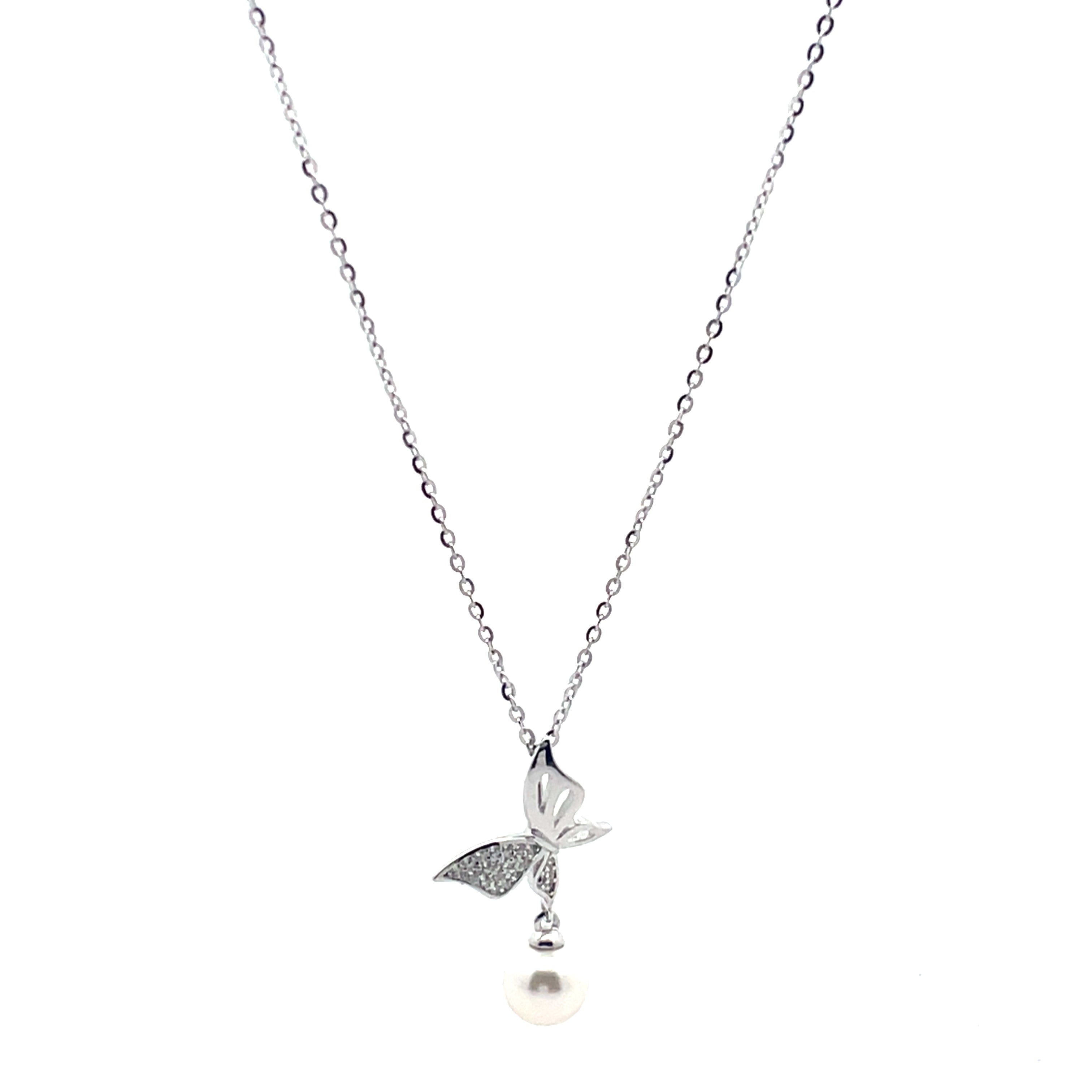 925 Silver Pearl Pendant Necklace Chain