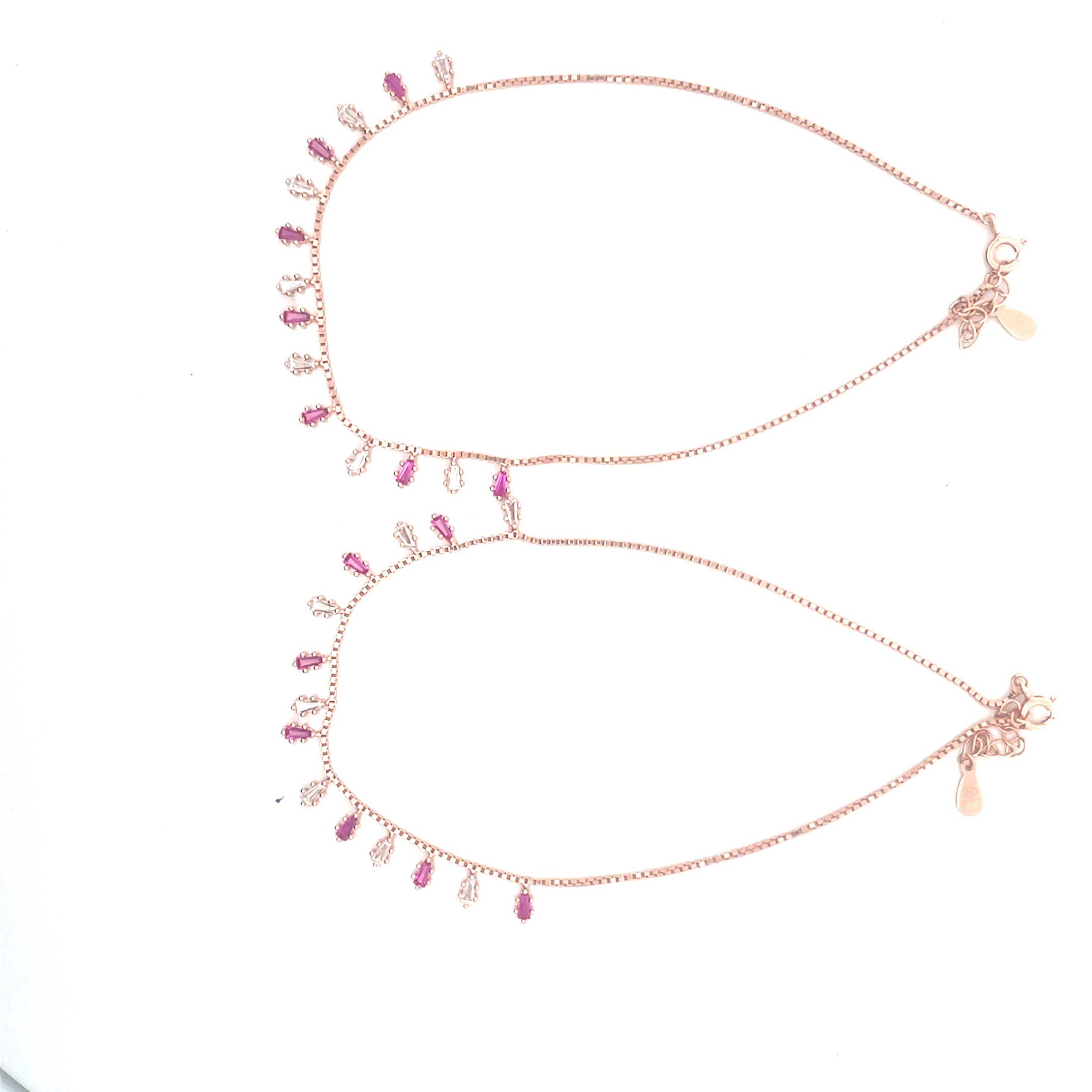 Rose Gold Leaf Silver Anklets