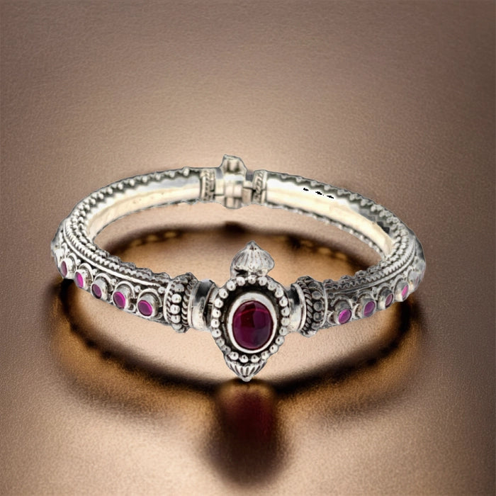 Elegant 92.5 Silver and Ruby Kada