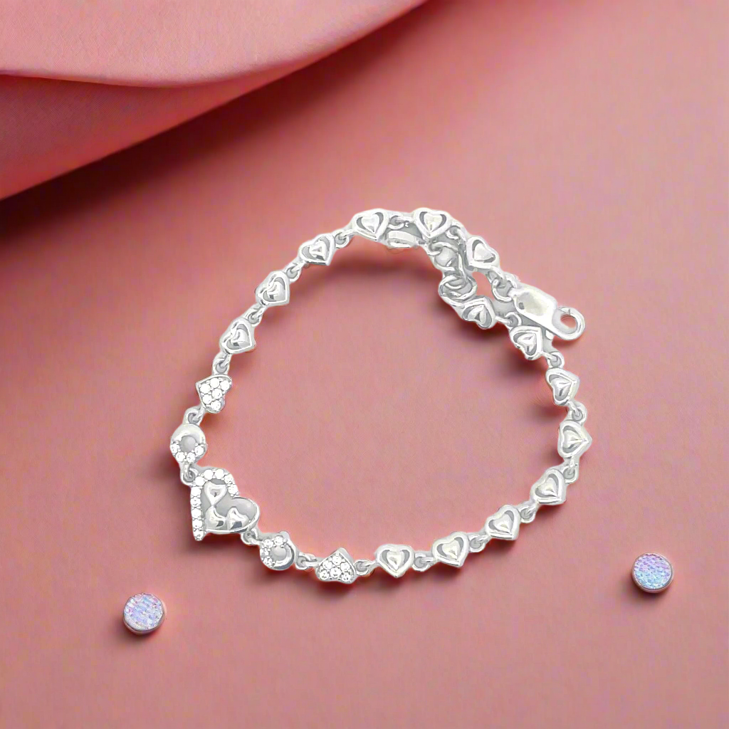 Stone-Studded Butterfly Bracelet – Sparkling Silver for Women