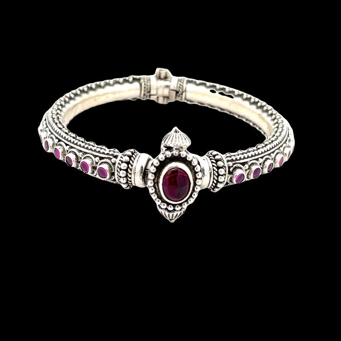 Elegant 92.5 Silver and Ruby Kada