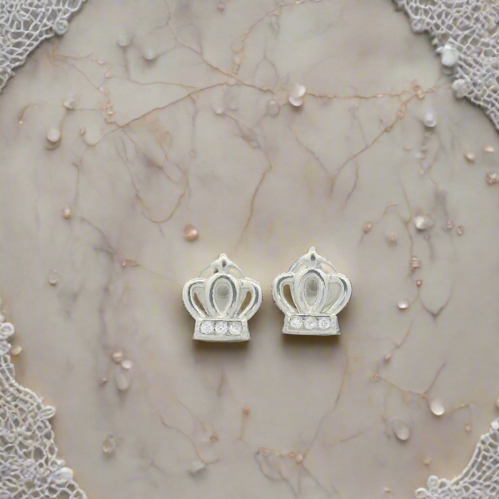 Crown-Shaped Stud Earrings