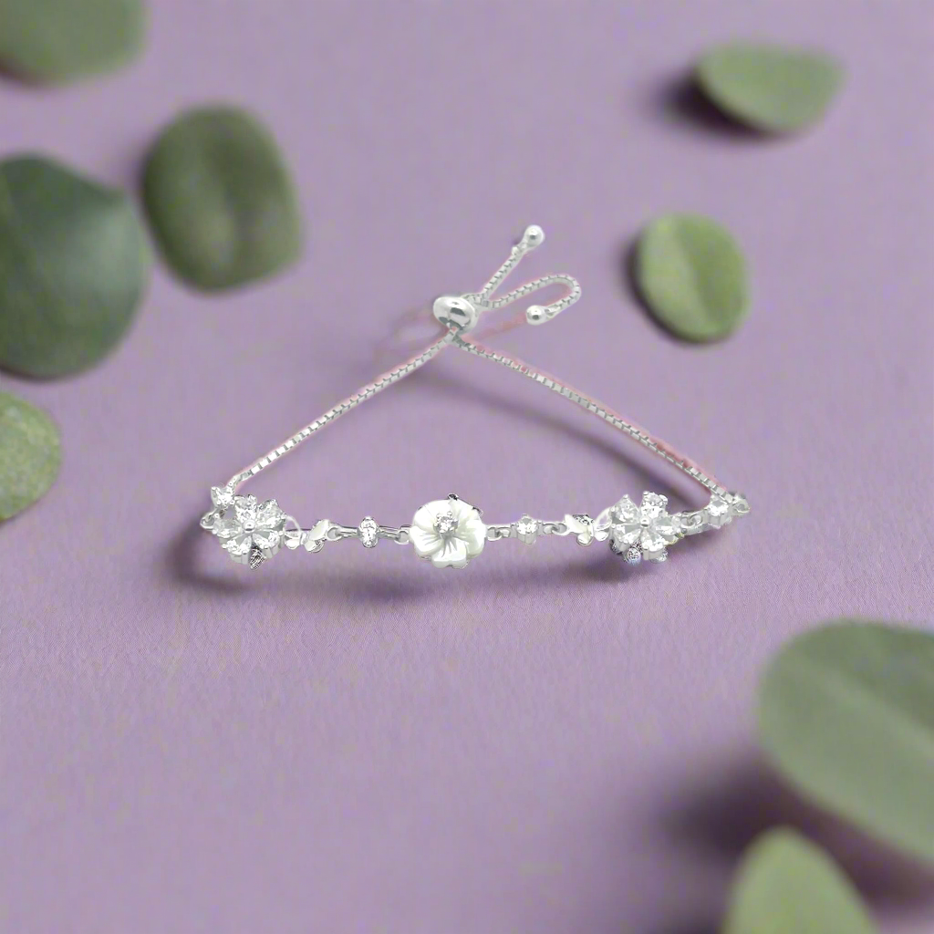 Rich Look Silver Beaded Bracelet