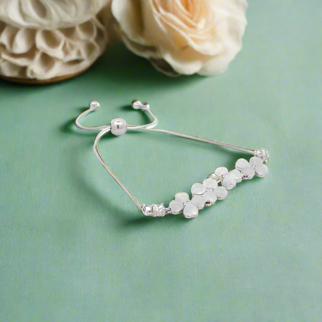 Unique Silver Flower Bracelet