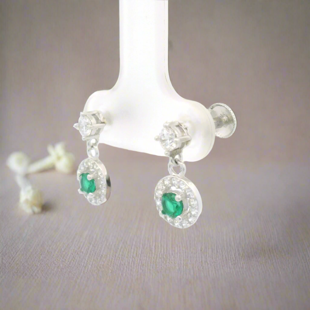 Emerald and Diamond Earrings