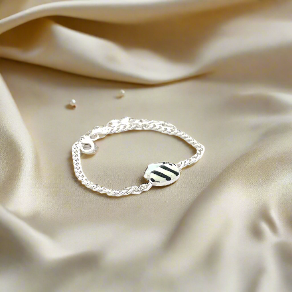 Charming Bee-Inspired Silver Bracelet