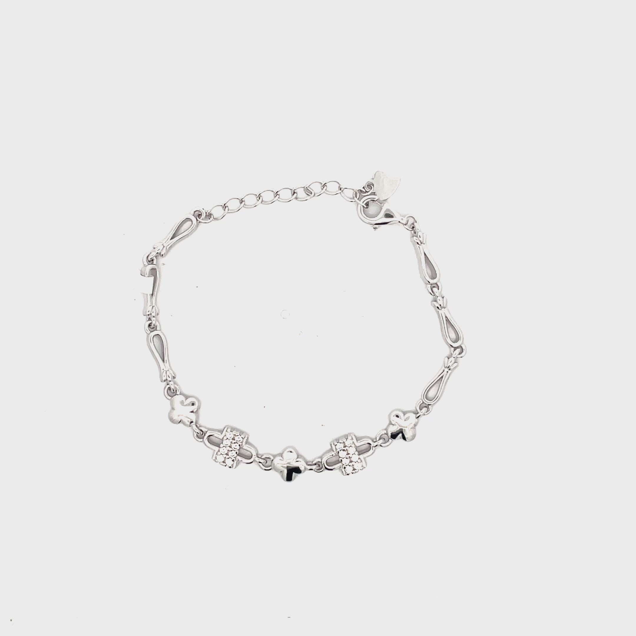 Elegant Silver Bracelet with Charms