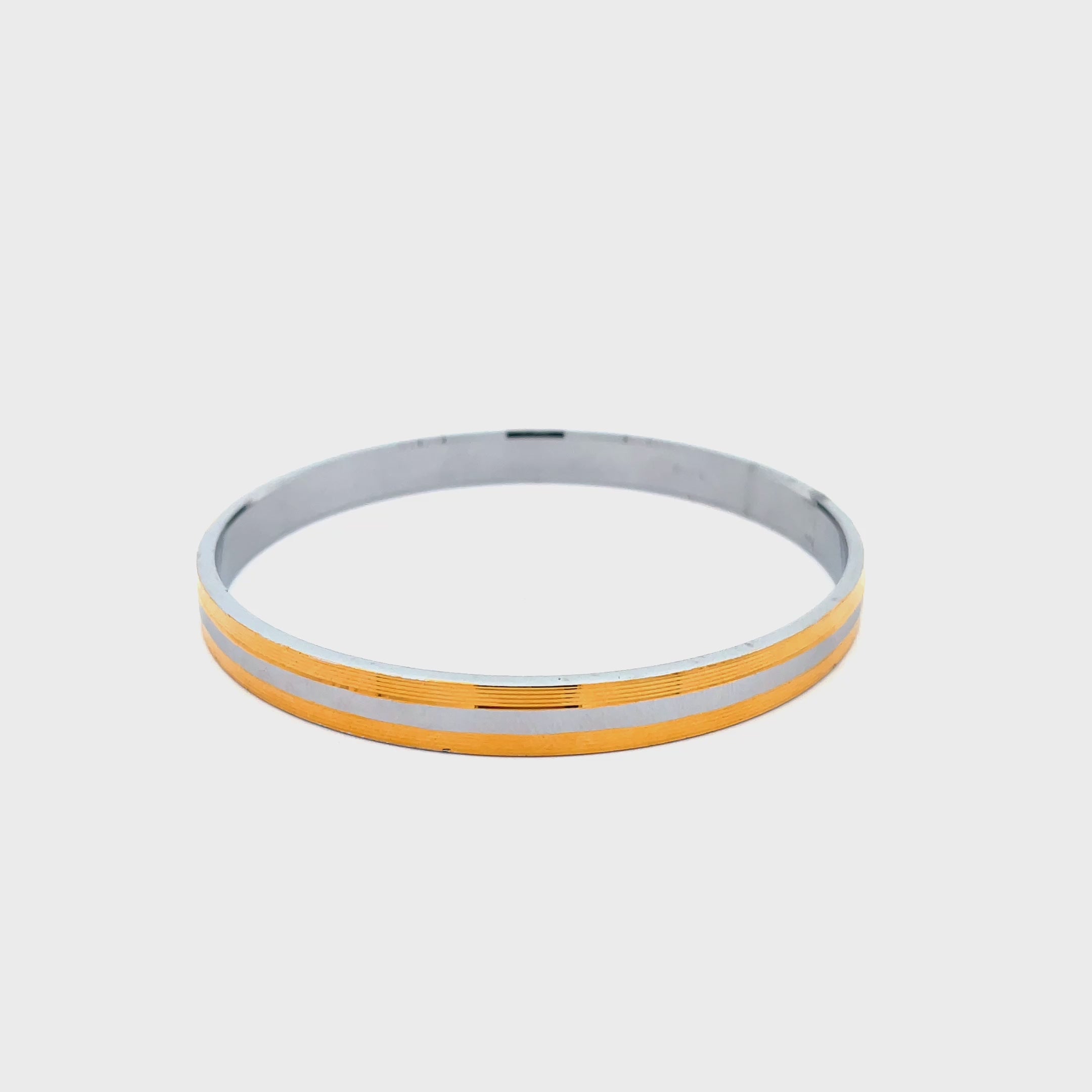 Elegant Two-Tone Bangle Bracelet
