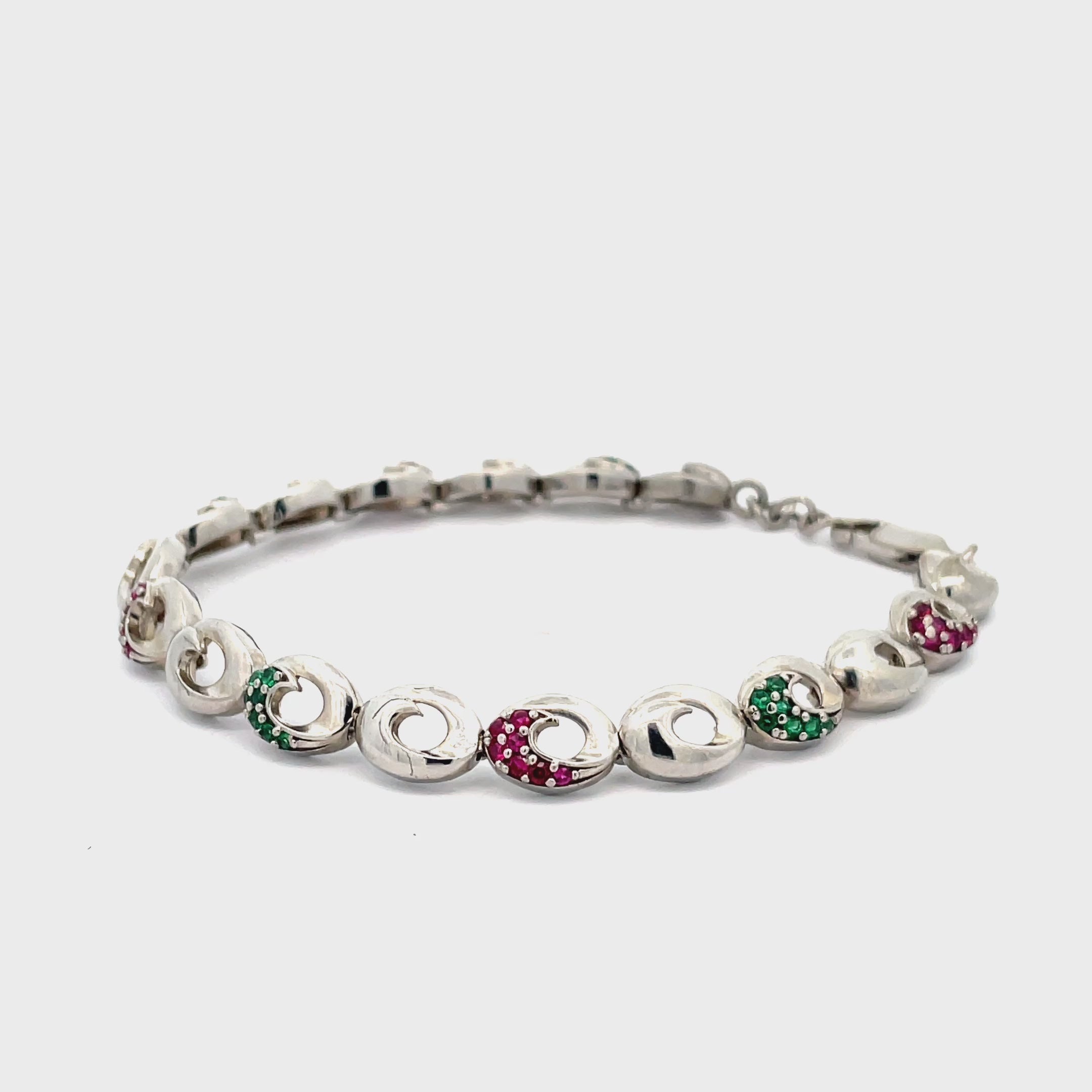 Elegant Silver and Gemstone Bracelet