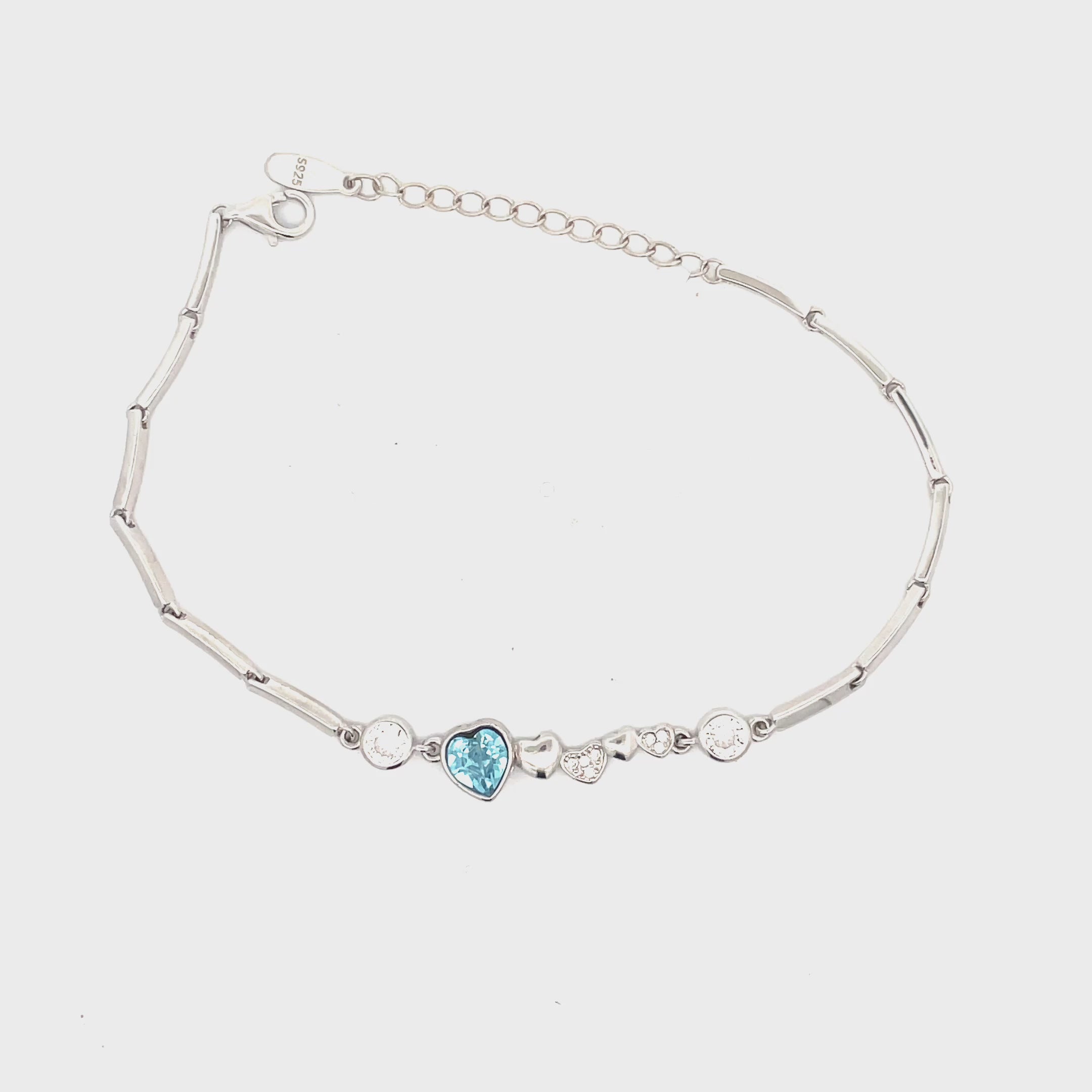 Elegant Silver Heart Bracelet